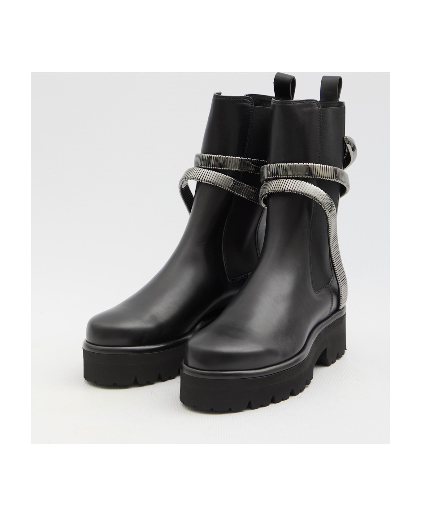 René Caovilla Juniper 45 Biker Boots - BLACK