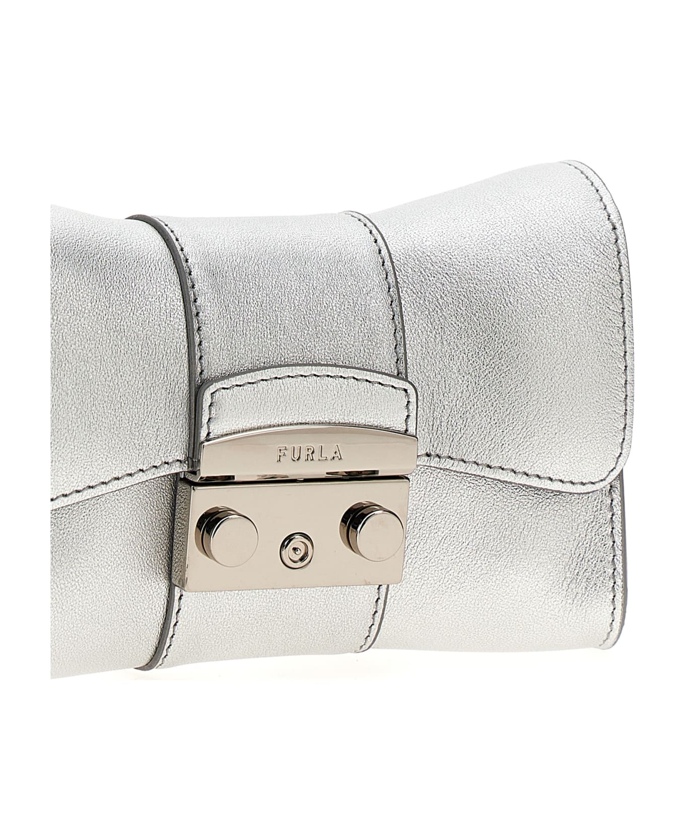 Furla 'metropolis Mini' Crossbody Bag - Color Silver