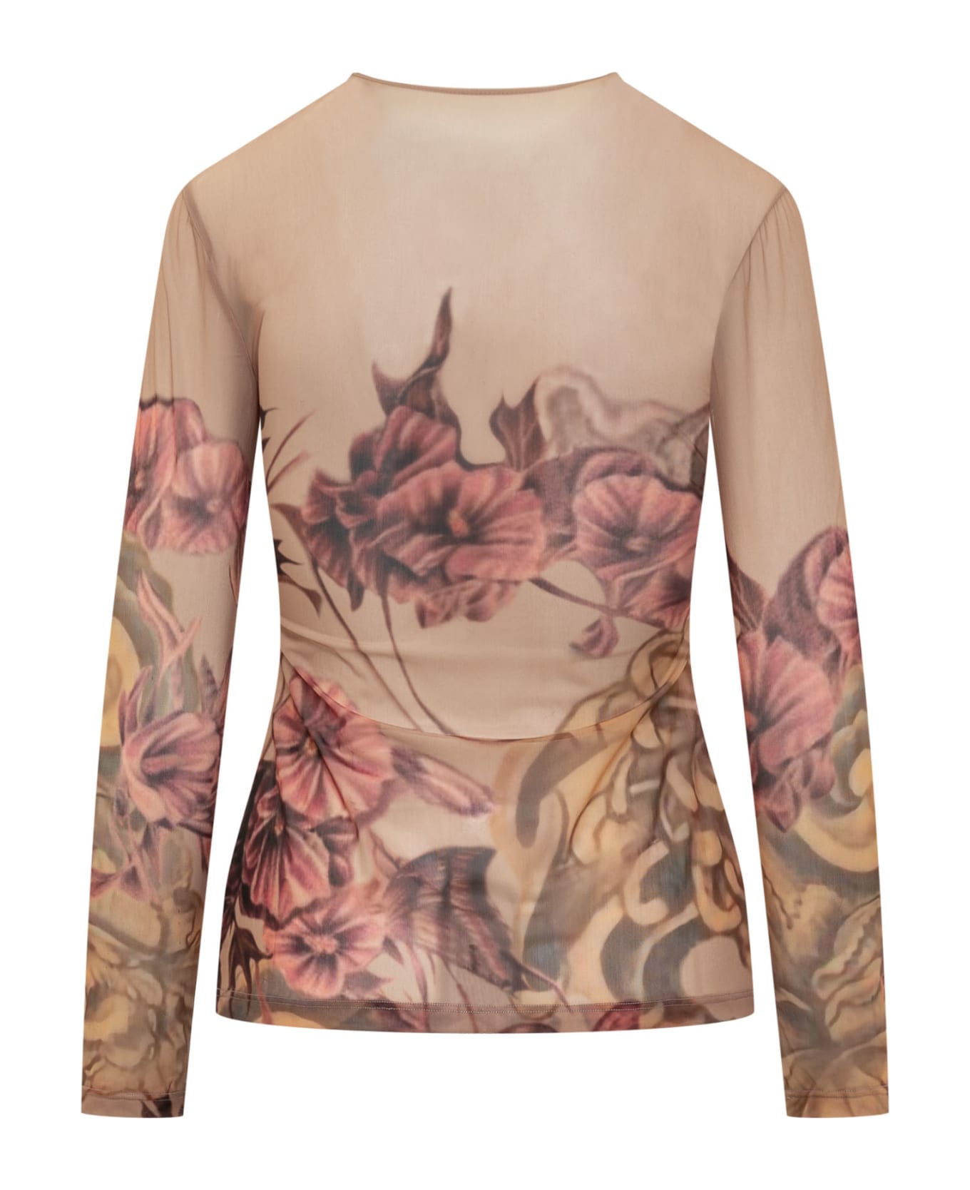 Alberta Ferretti T-shirt With Floral Print - FANTASIA ROSA Tシャツ
