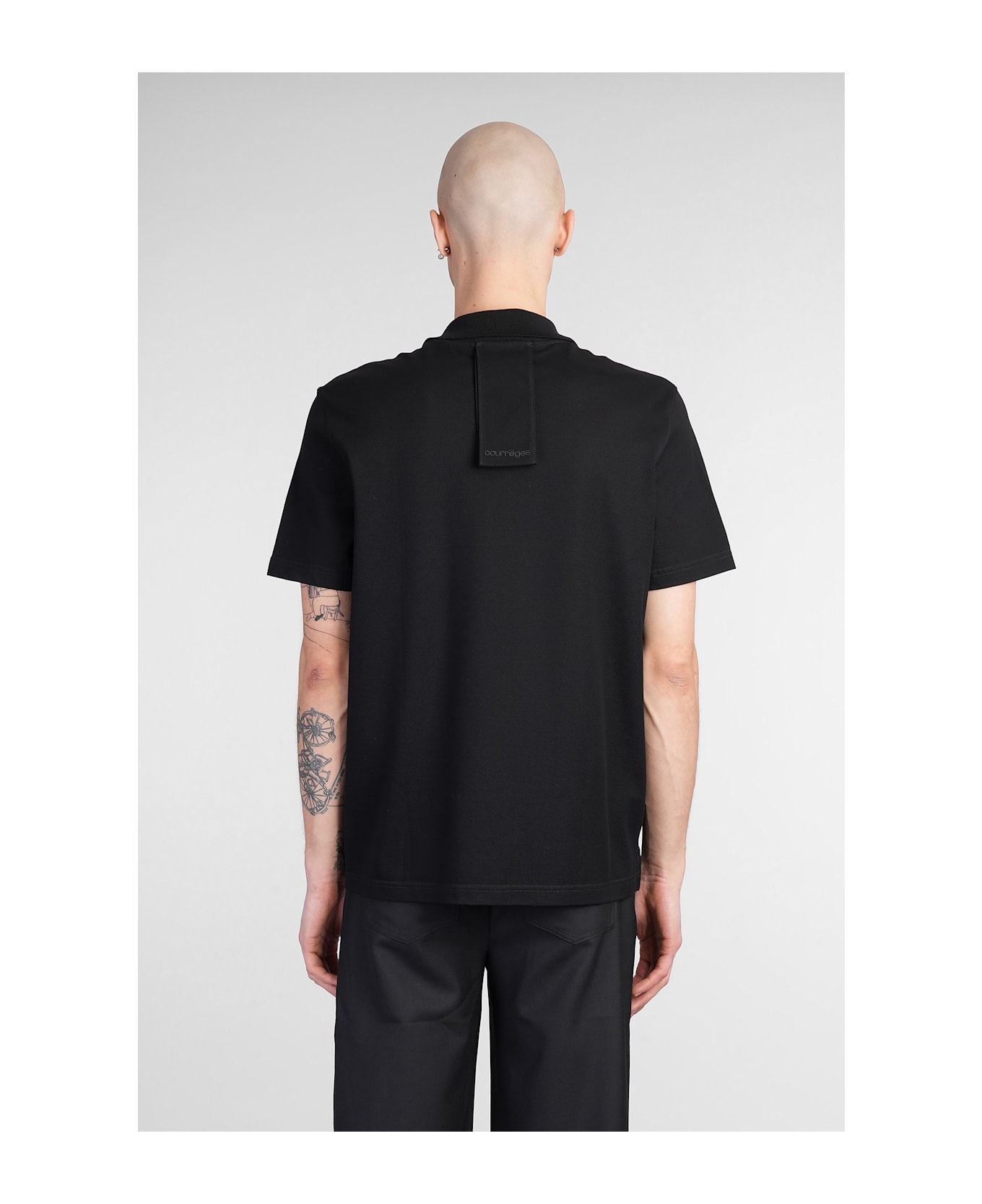 Courrèges Polo In Black Cotton - black