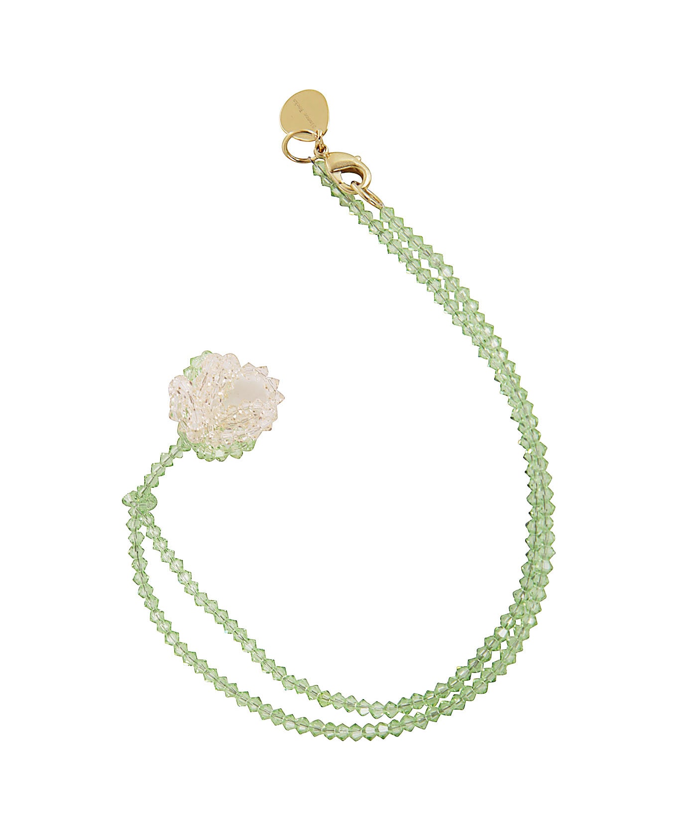 Simone Rocha Cluster Crystal Flower Necklace - Nude Mint