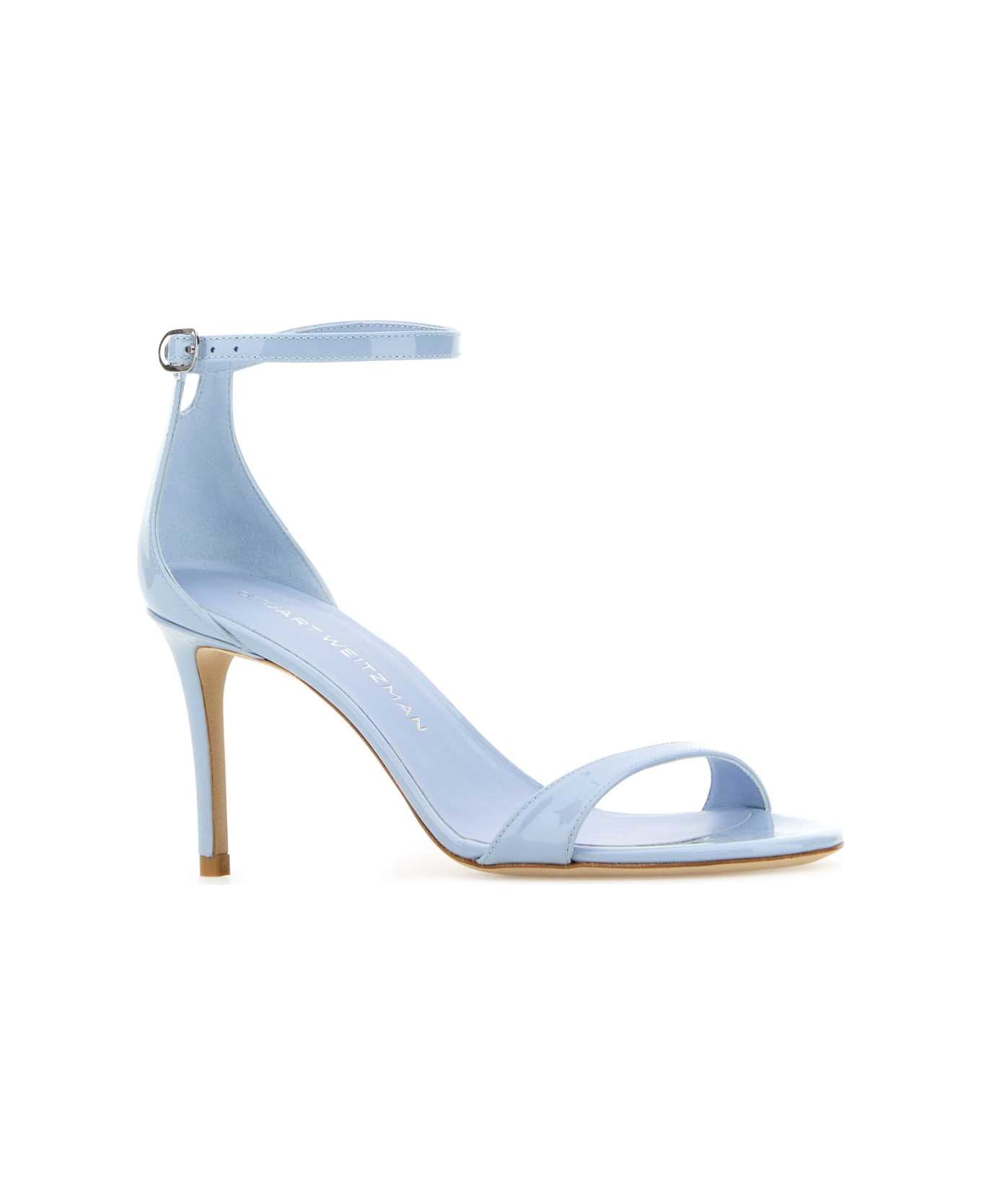 Stuart Weitzman Pastel Light Blue Leather Nudist Ii Sandals - CIELO
