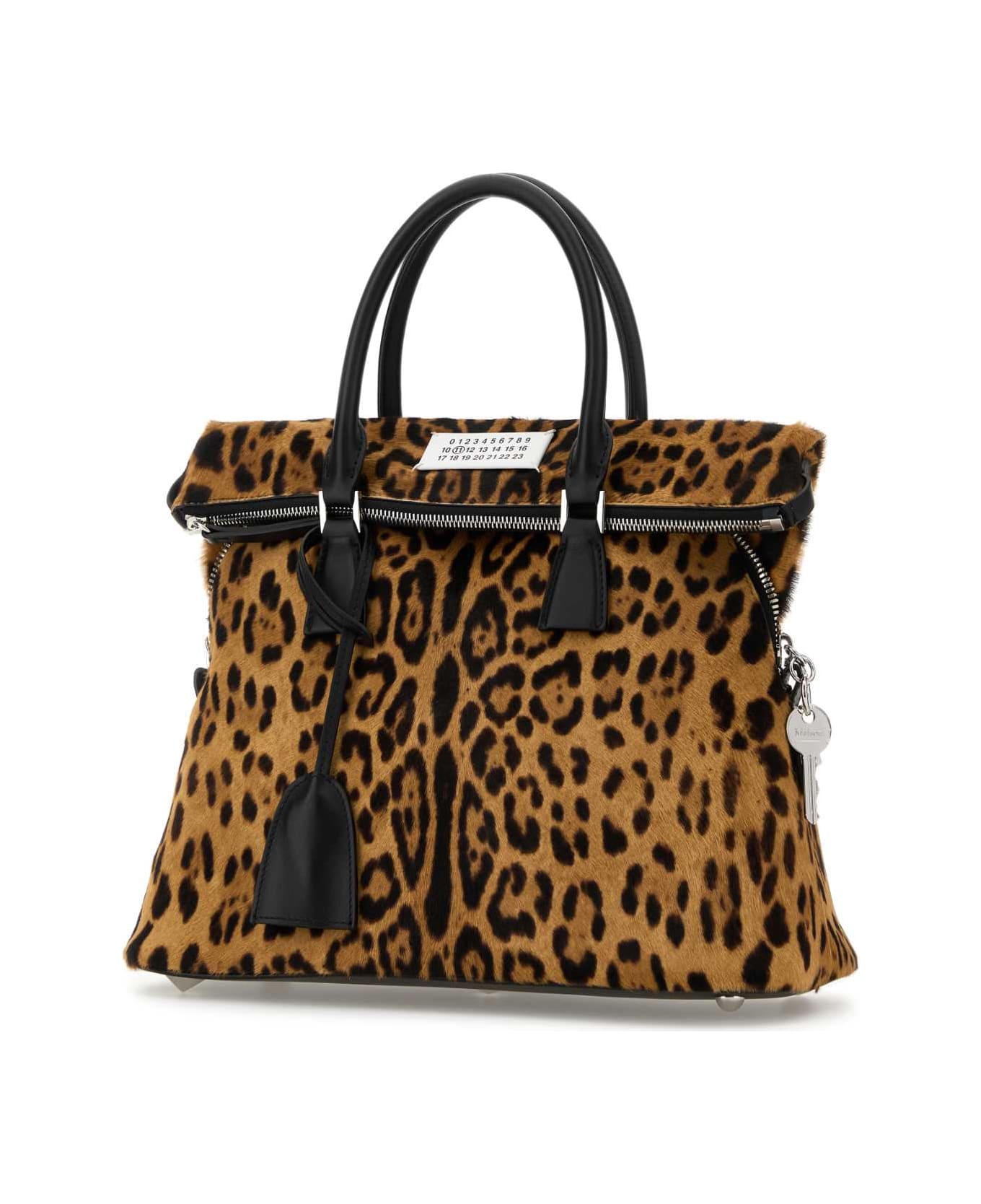 Maison Margiela Printed Calf Hair Medium 5ac Handbag - LEOPARDBLACK