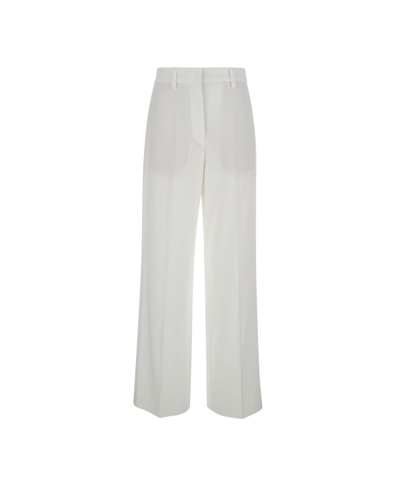 Brunello Cucinelli White Tailored Trousers In Cotton Woman - Off white