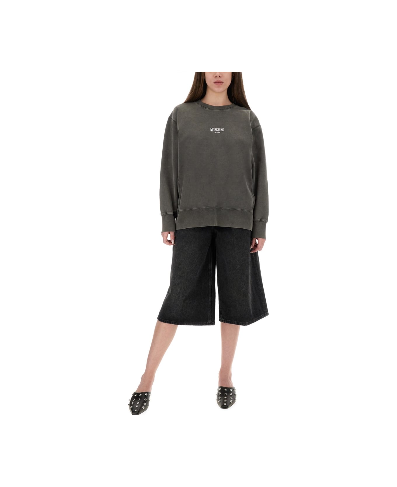 M05CH1N0 Jeans Sweatshirt With Logo - GREY