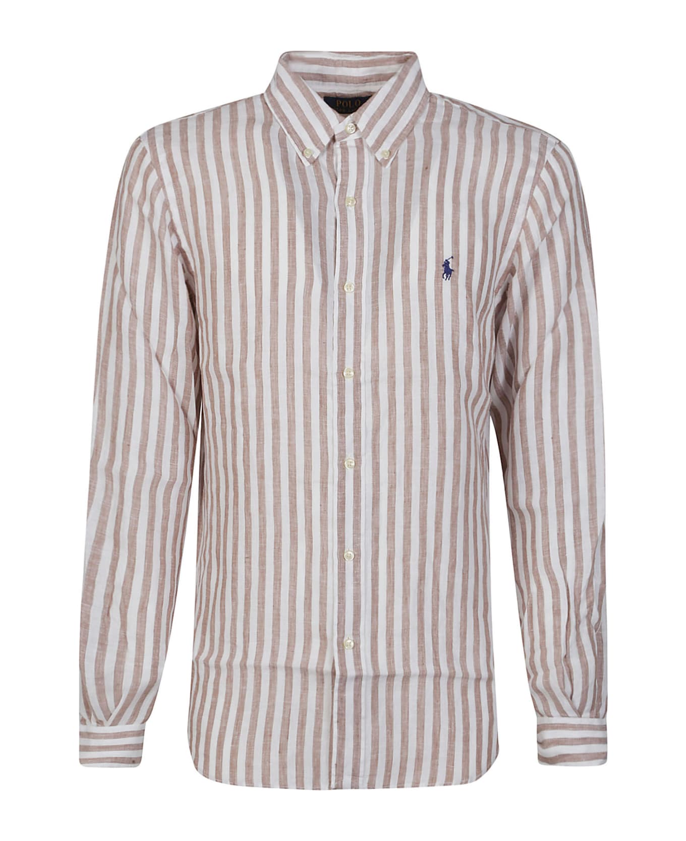 Polo Ralph Lauren Long Sleeve Shirt - Khaki/white シャツ