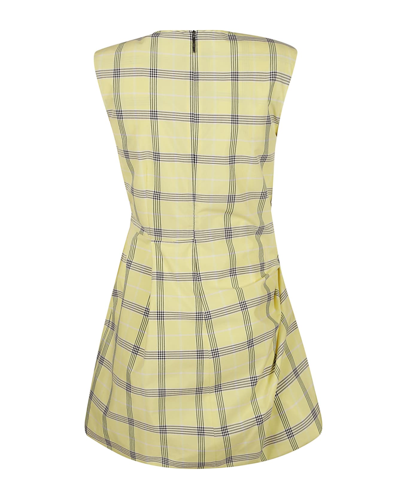 MSGM Bow Detail Check Patterned Flare Dress - yellow ワンピース＆ドレス