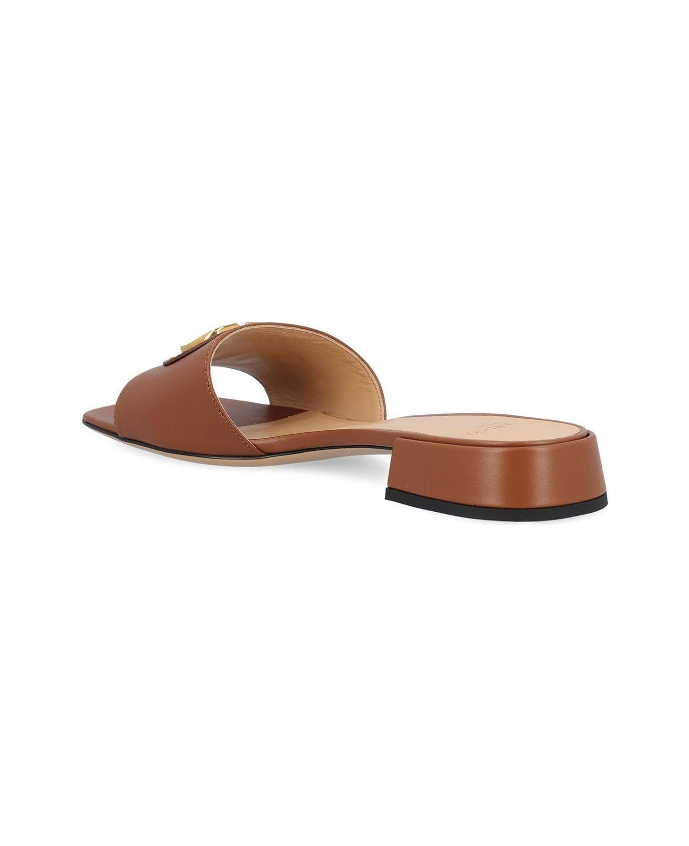 Valentino Garavani Vlogo Signature Slip-on Sandals - BROWN