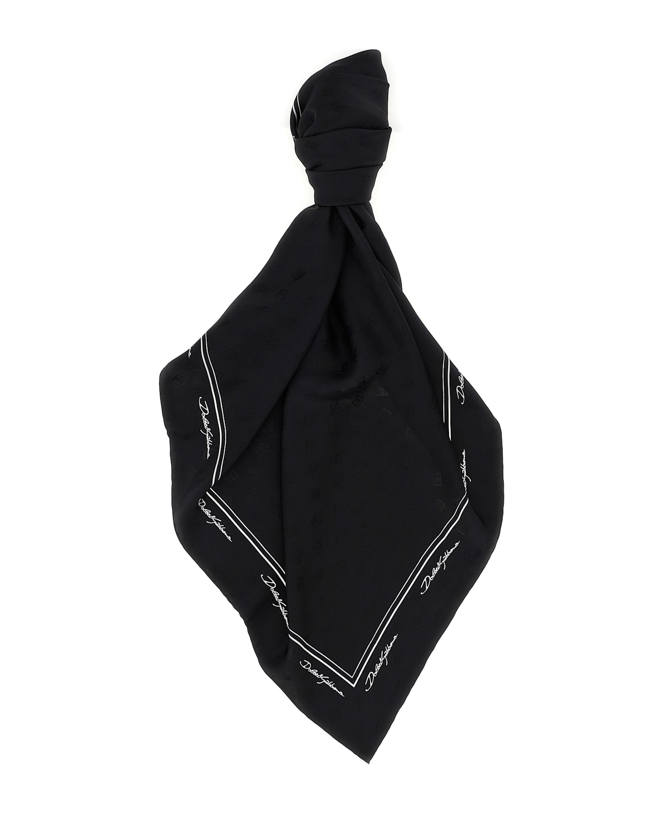 Dolce 
Gabbana Logo Scarf - White/Black