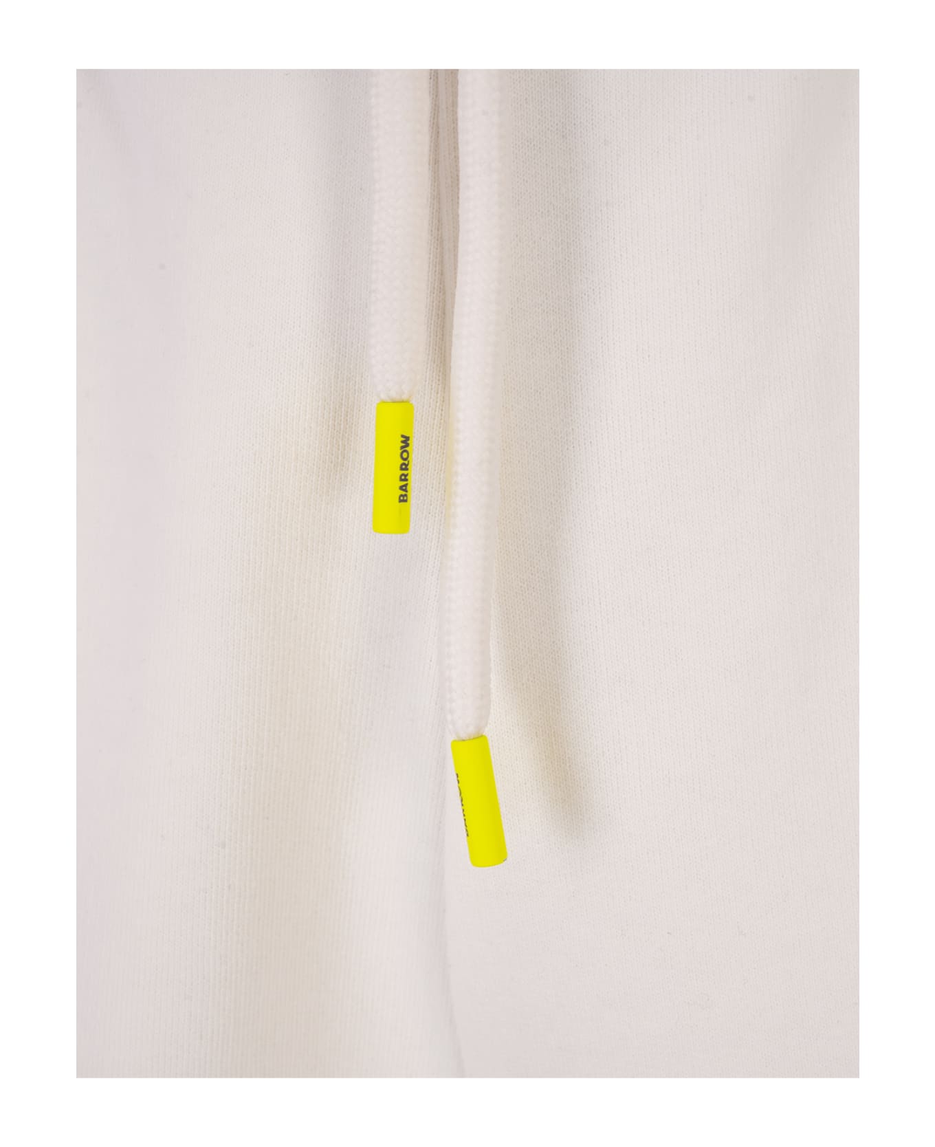 Barrow White Bermuda Shorts With Contrast Lettering Logo - White ショートパンツ