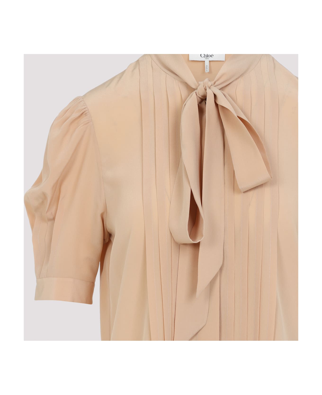 Chloé Silk Blouse - Sand Brown