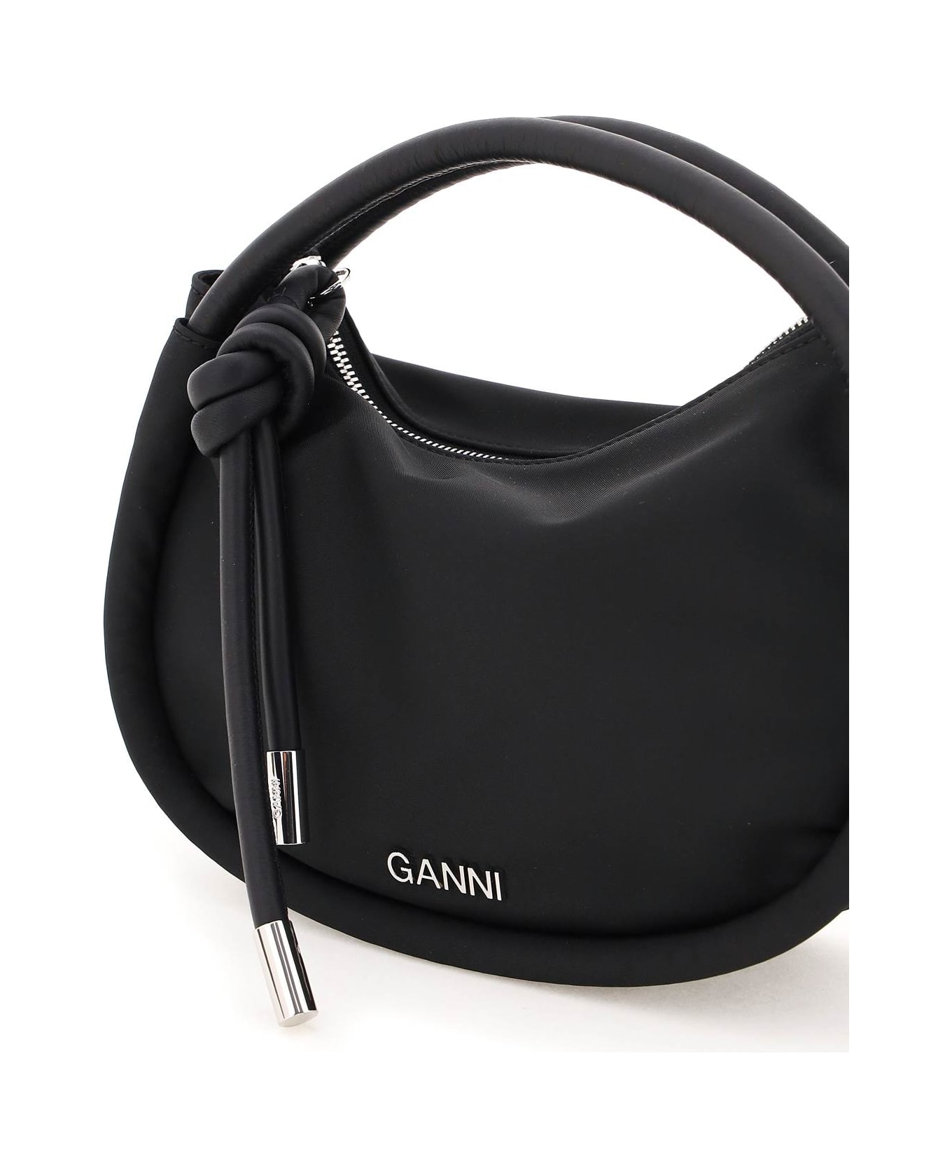 Ganni Black Polyester Knot Mini Bag - Black