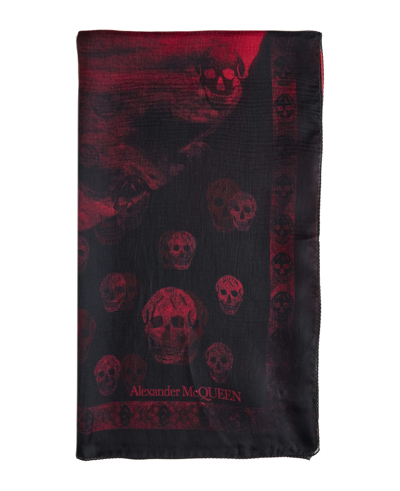 Alexander McQueen Skull Orchid Scarf - Black red スカーフ＆ストール