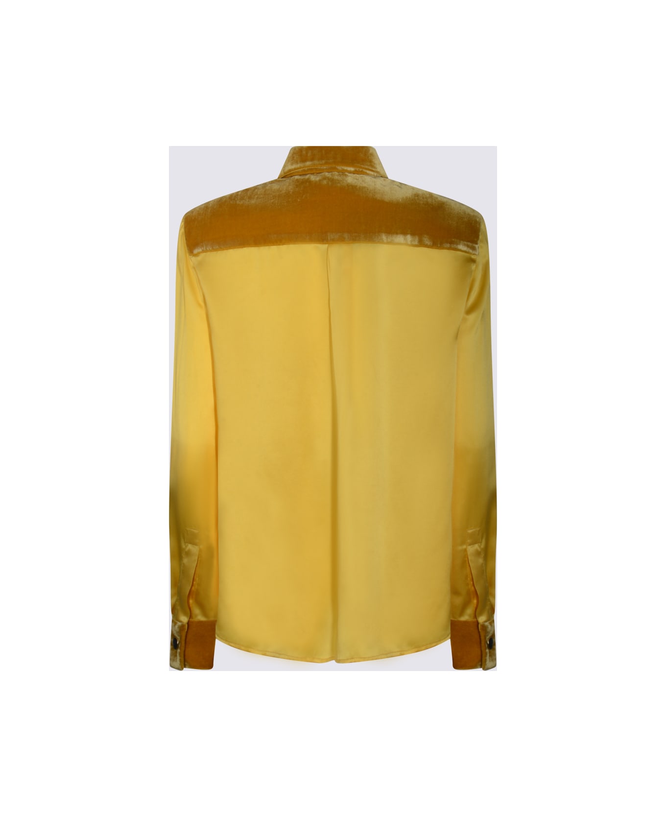 Roberto Cavalli Yellow Silk Shirt - Ochre