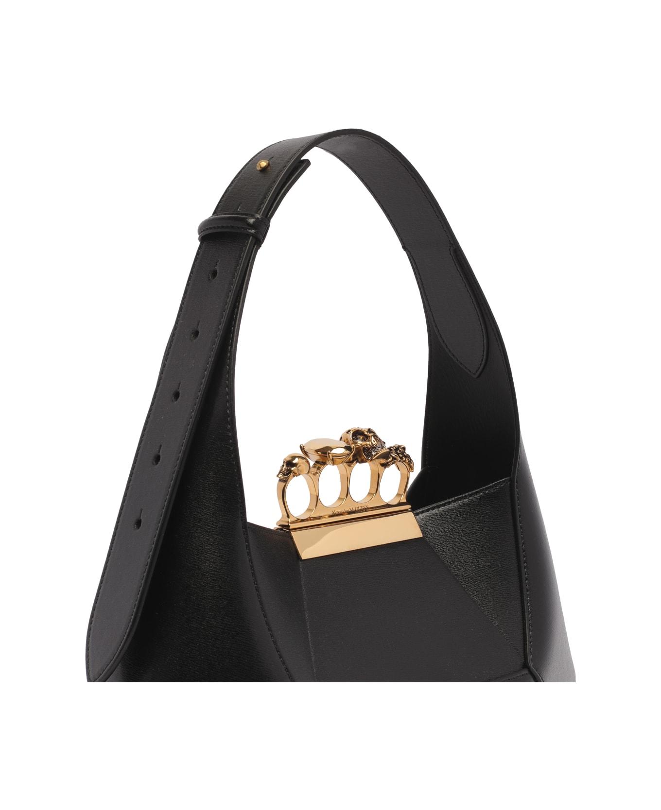 Alexander McQueen Black The Jewelled Hobo Bag - Nero