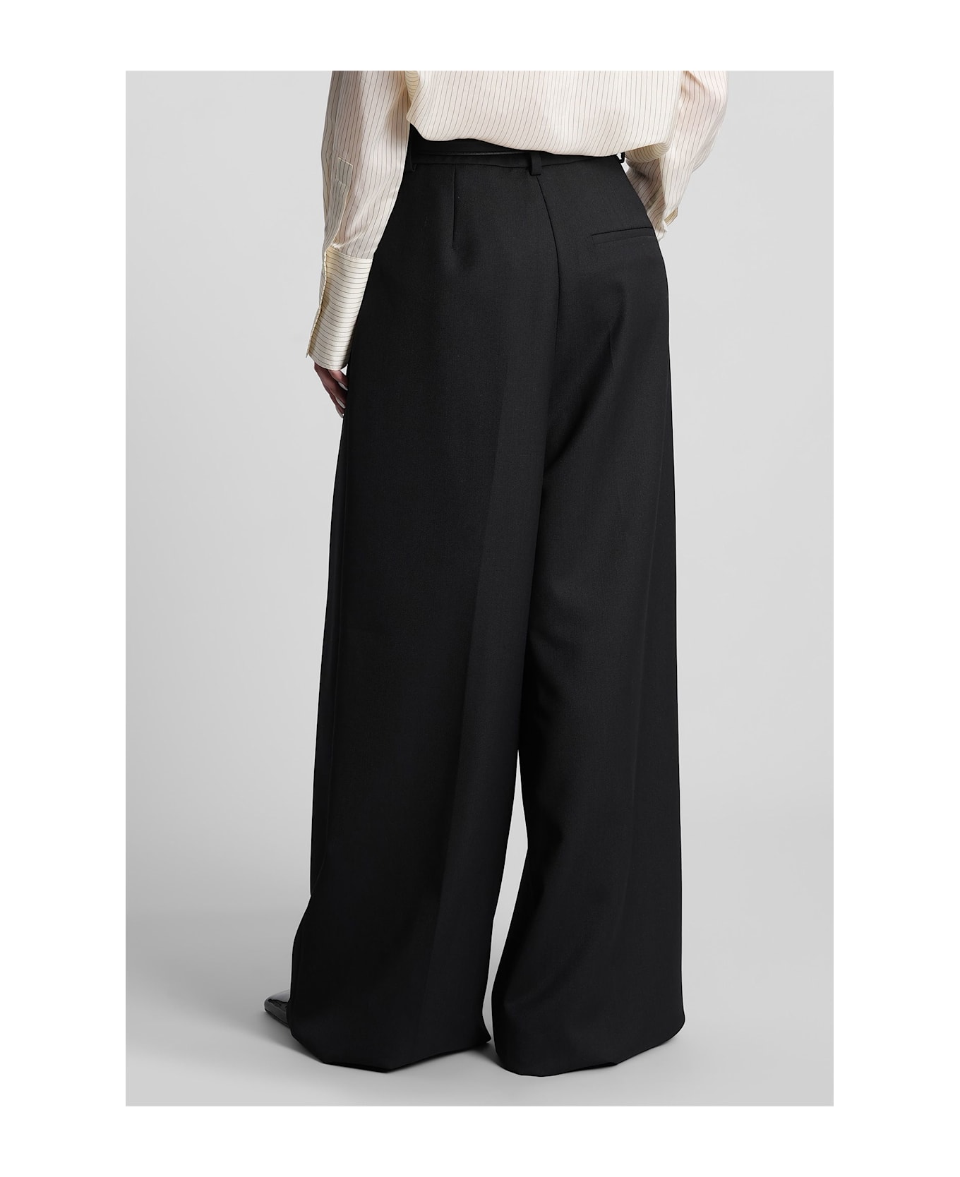 Anine Bing Lou Pants In Black Polyester - black