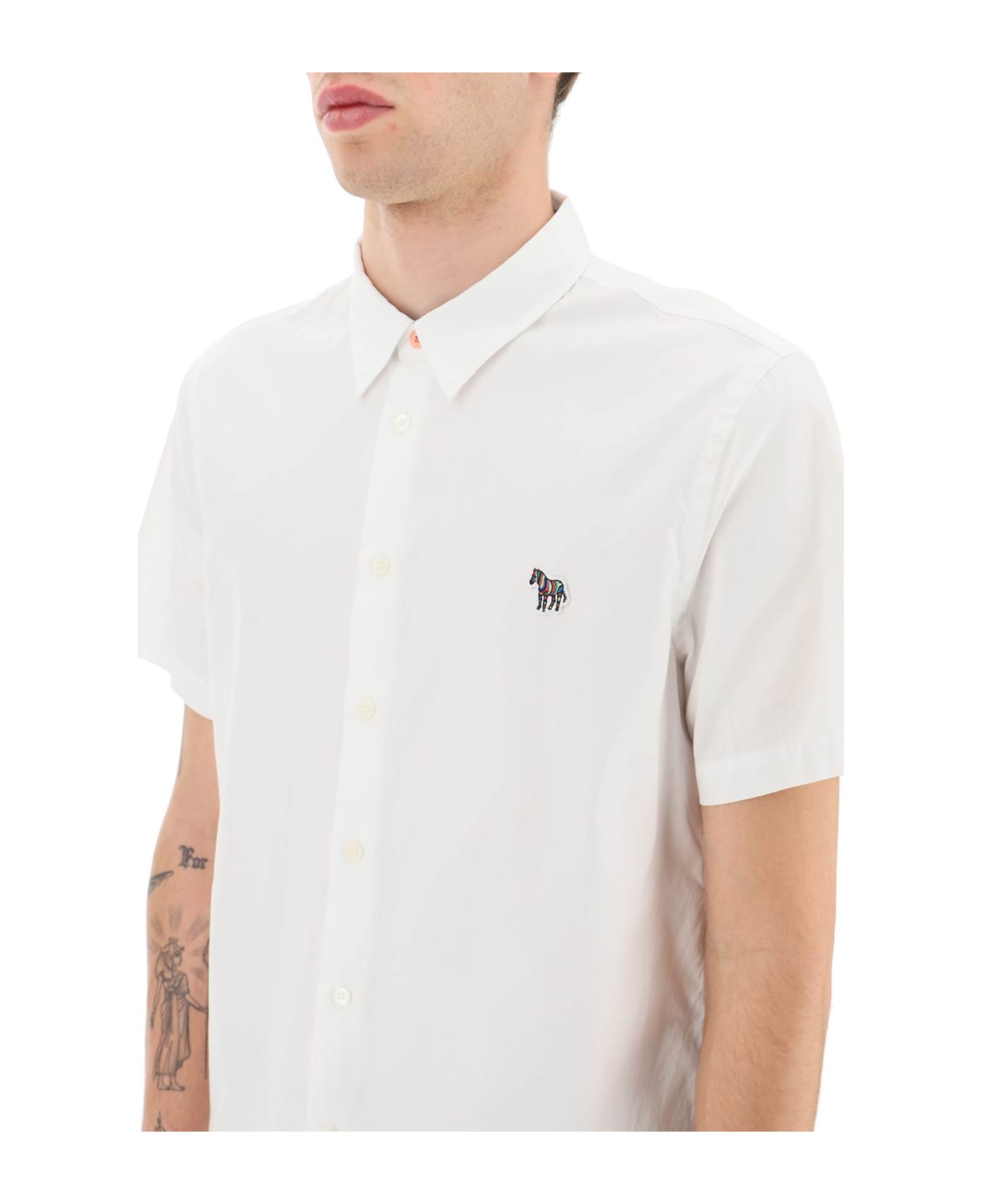 PS by Paul Smith Zebra Patch Shirt - WHITE (White) シャツ