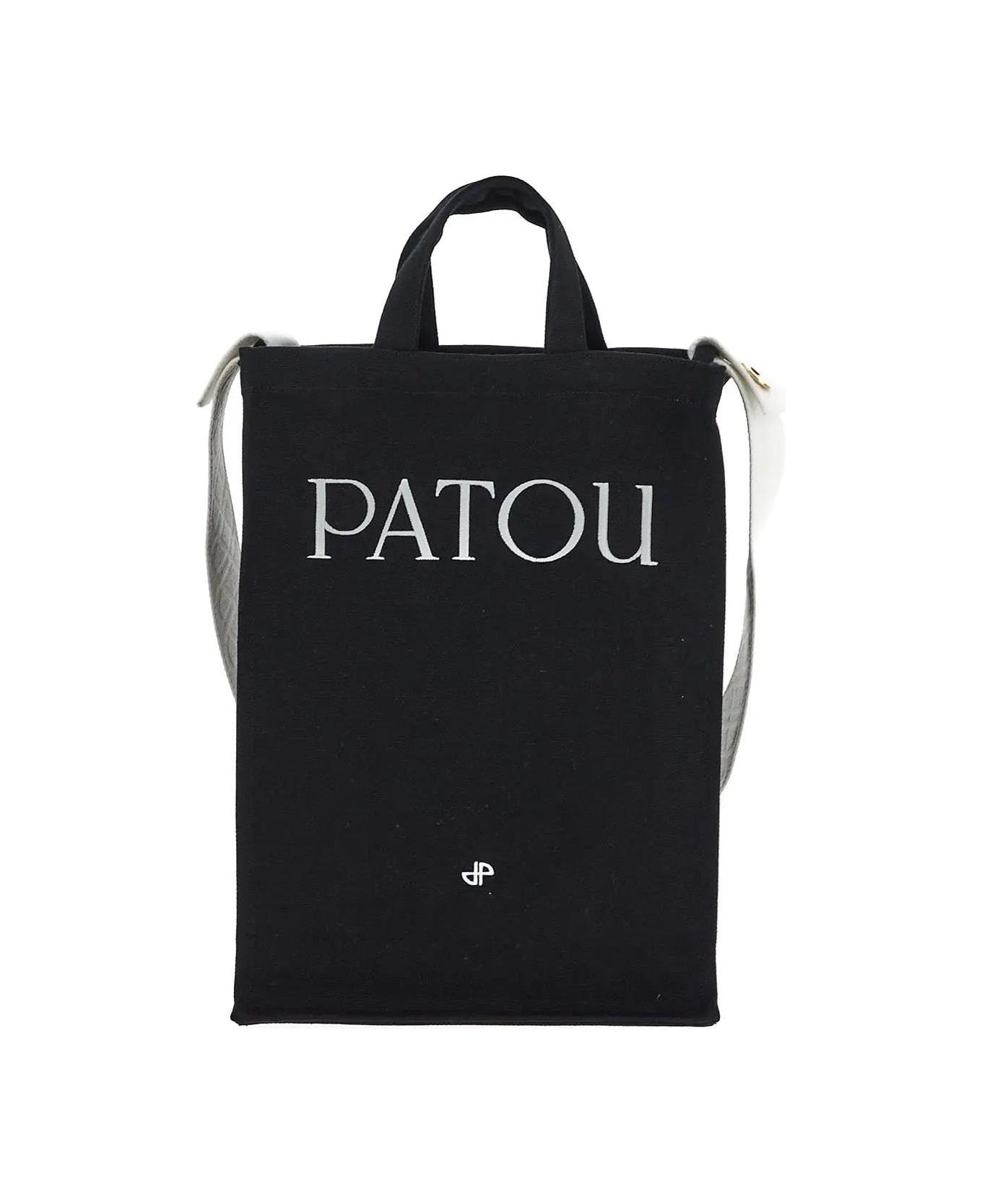 Patou Vertical Tote Bag - BLACK