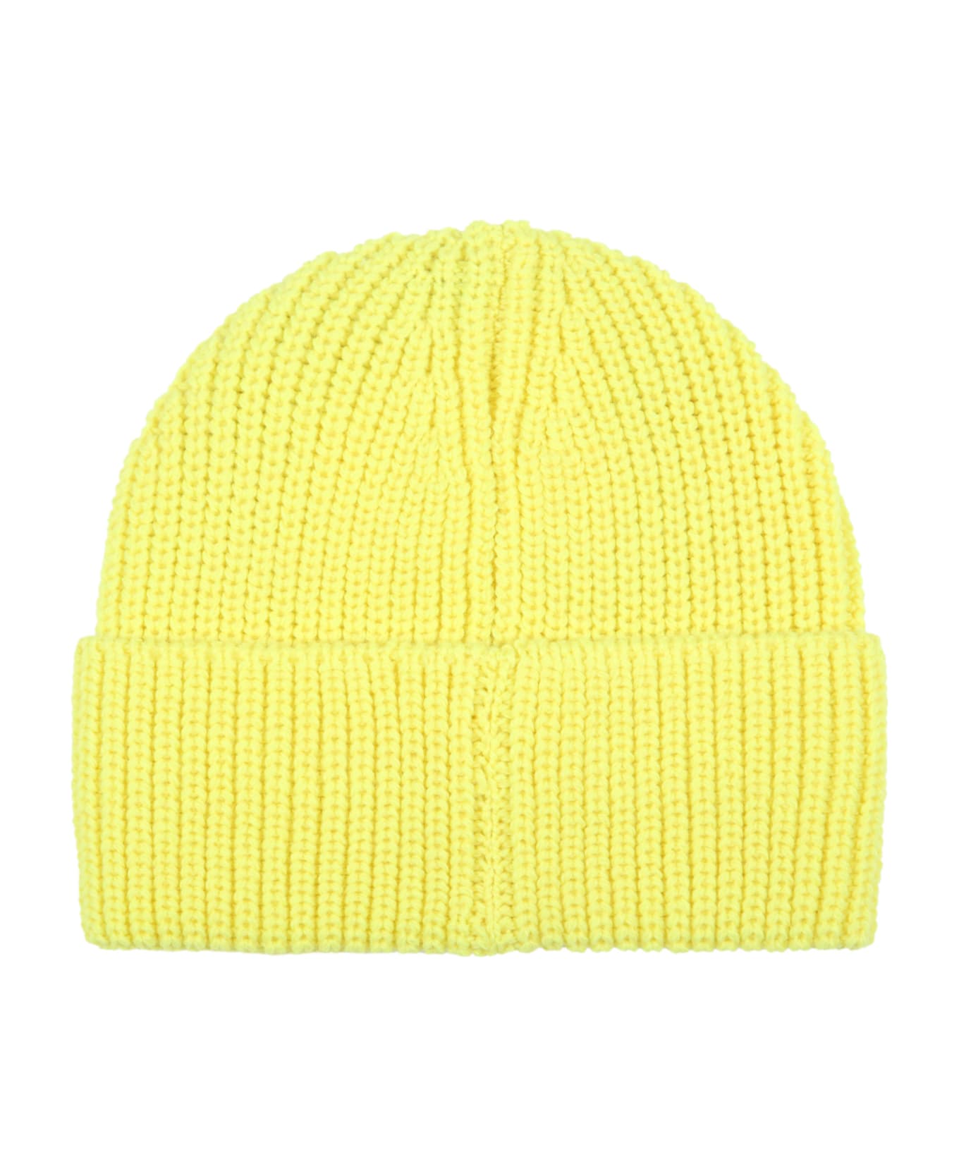 MSGM Yellow Hat For Boy With Black Logo - Yellow