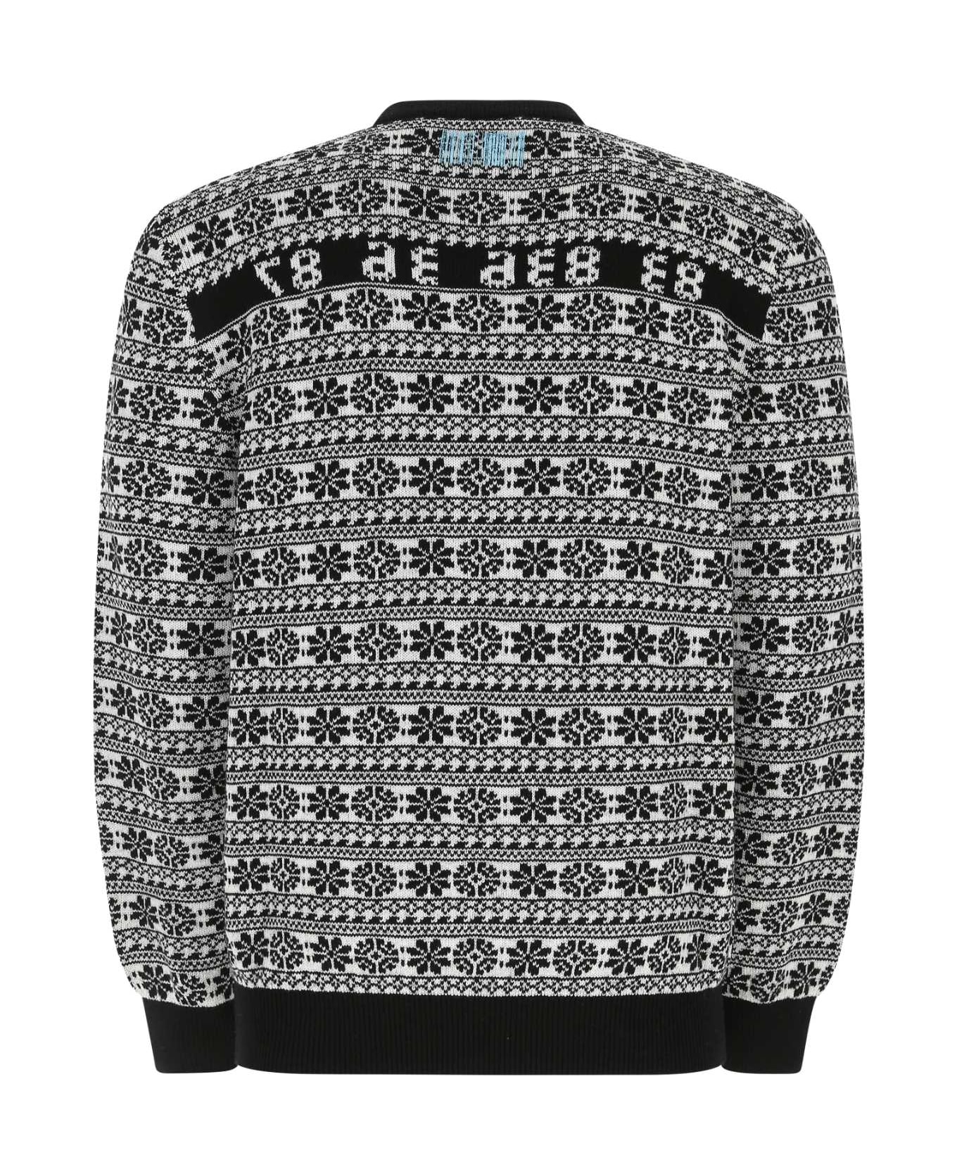 VTMNTS Embroidered Wool Sweater - BLACK フリース