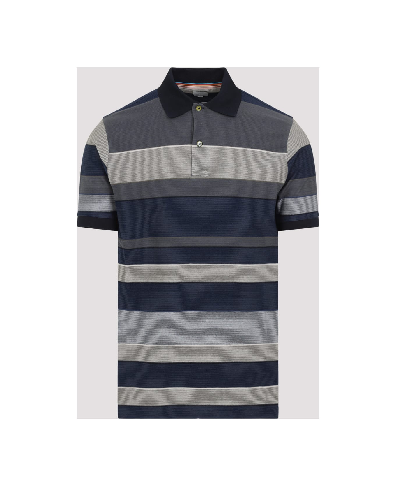 Paul Smith Mens Stripes Polo Shirt - Light Grey