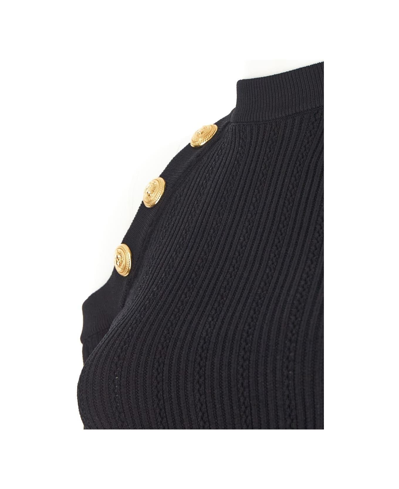 Balmain Knitted Midi Dress - Black