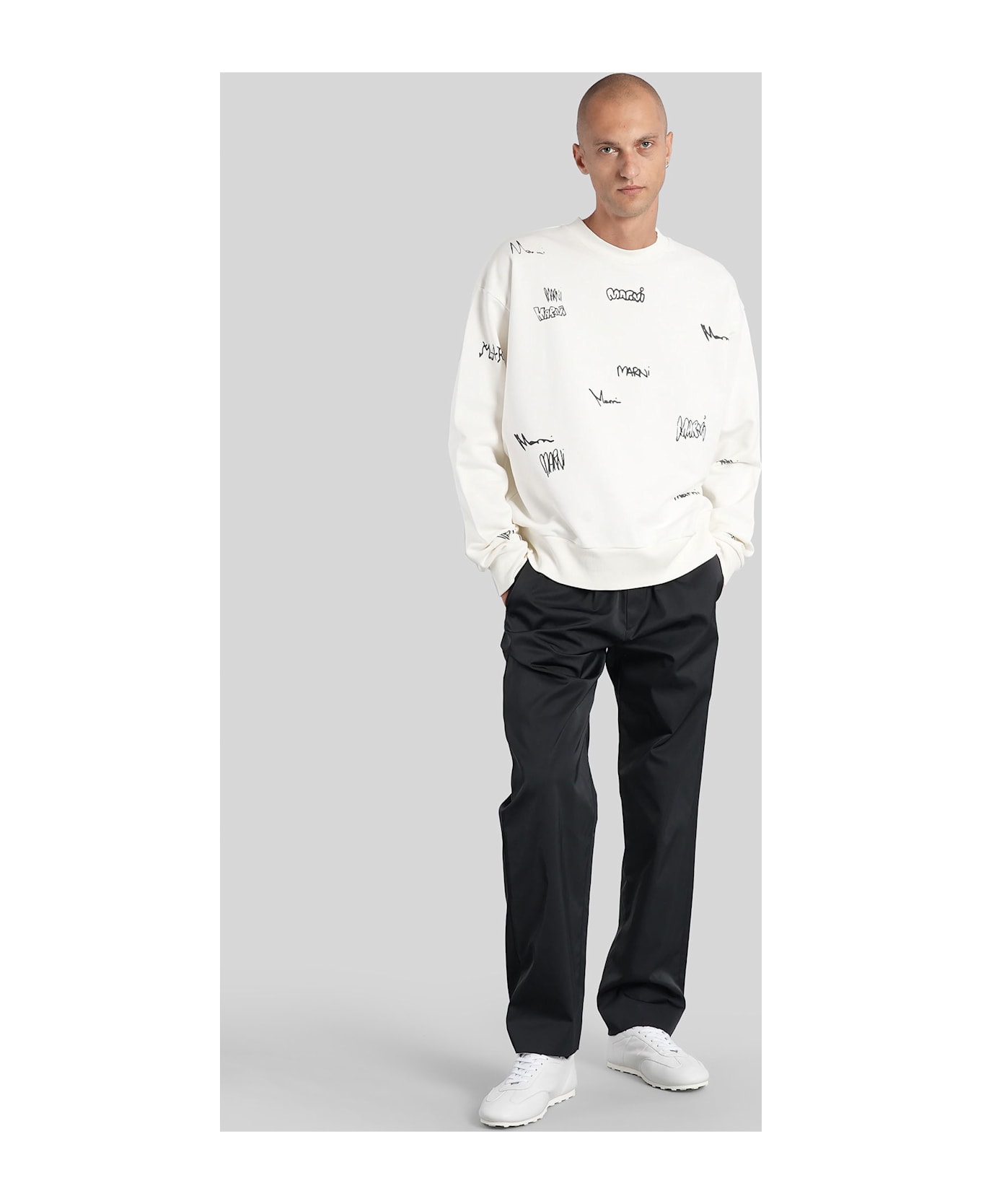Marni Sweatshirt In White Cotton - white