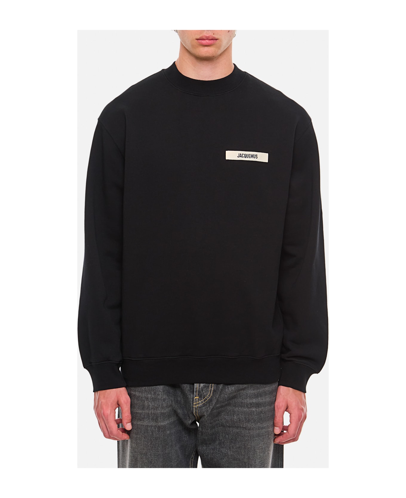 Jacquemus Crewneck Sweatshirt Le Gros Grain - Black