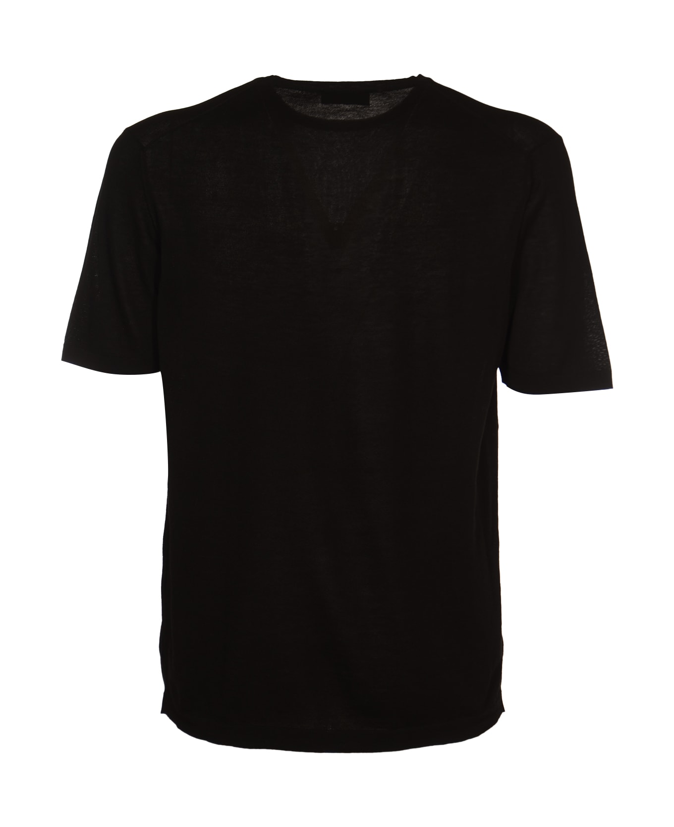 Roberto Collina Round Neck Plain T-shirt - Black シャツ
