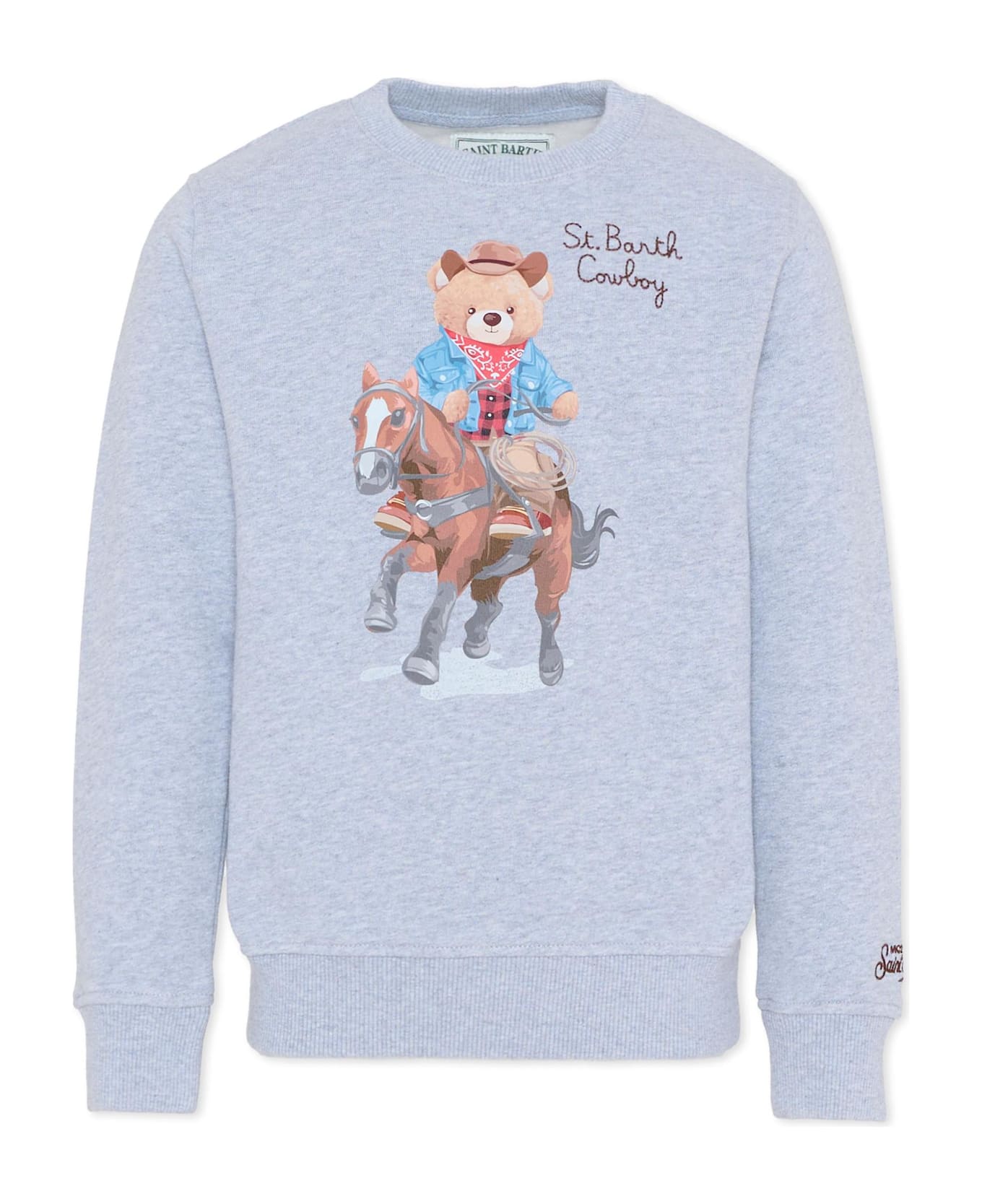 MC2 Saint Barth Grey Sweatshirt For Boy With Teddy Bear - Grey