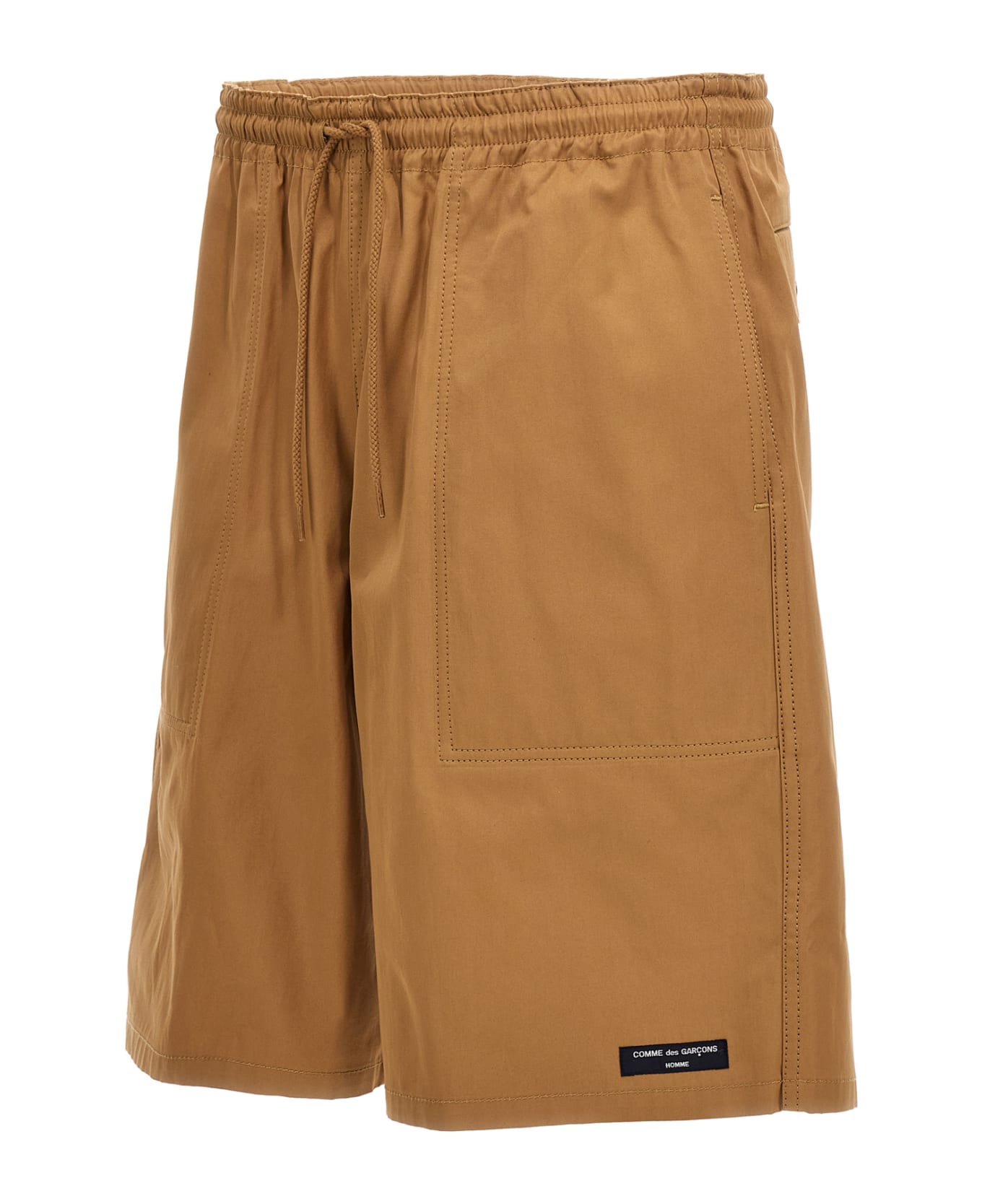 Comme des Garçons Homme Logo Cotton Bermuda Shorts - Beige