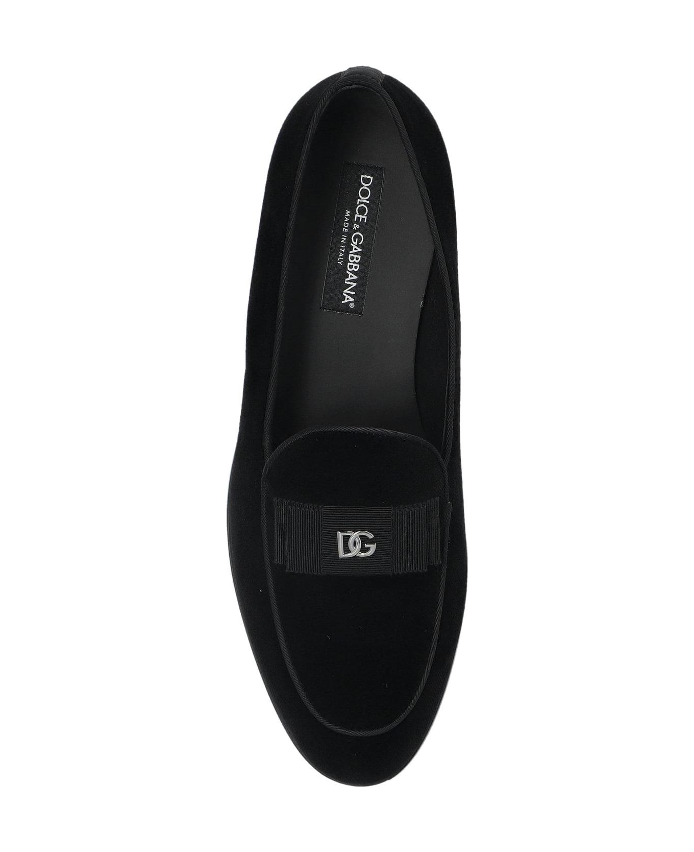 Dolce & Gabbana Dg Logo Plaque Loafers - NERO