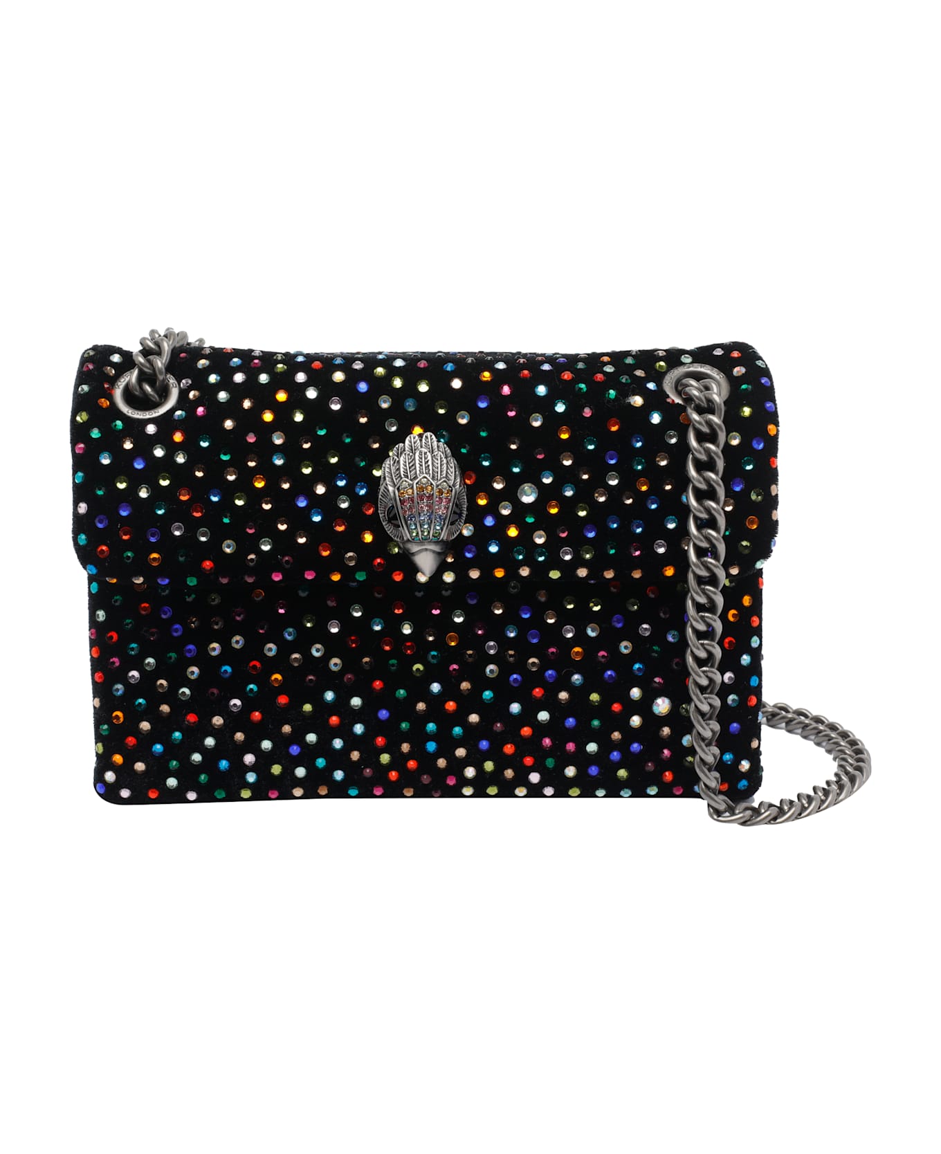 Kurt Geiger Mini Velvet Kensington Crossbody Bag - Black