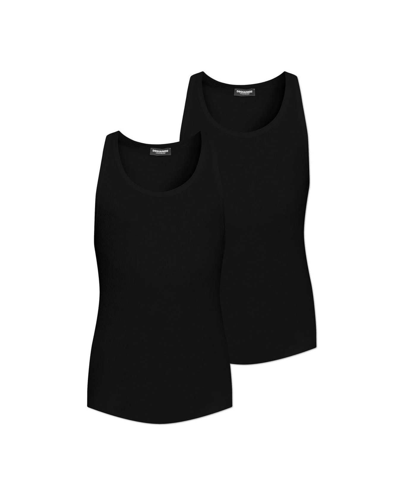 Dsquared2 Two-pack Logo Printed Tank Top - Black