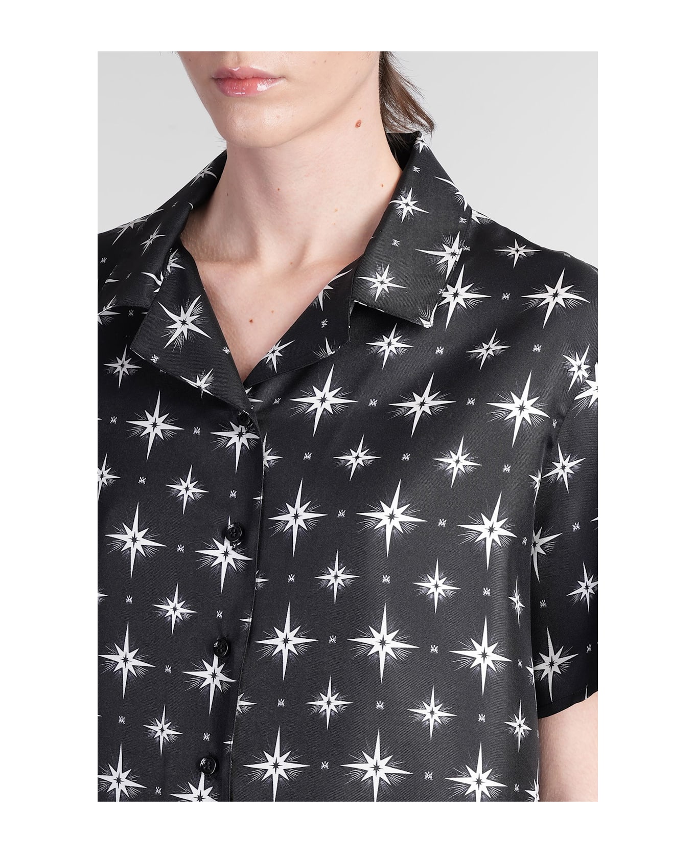 AMIRI Shirt In Black Silk - black