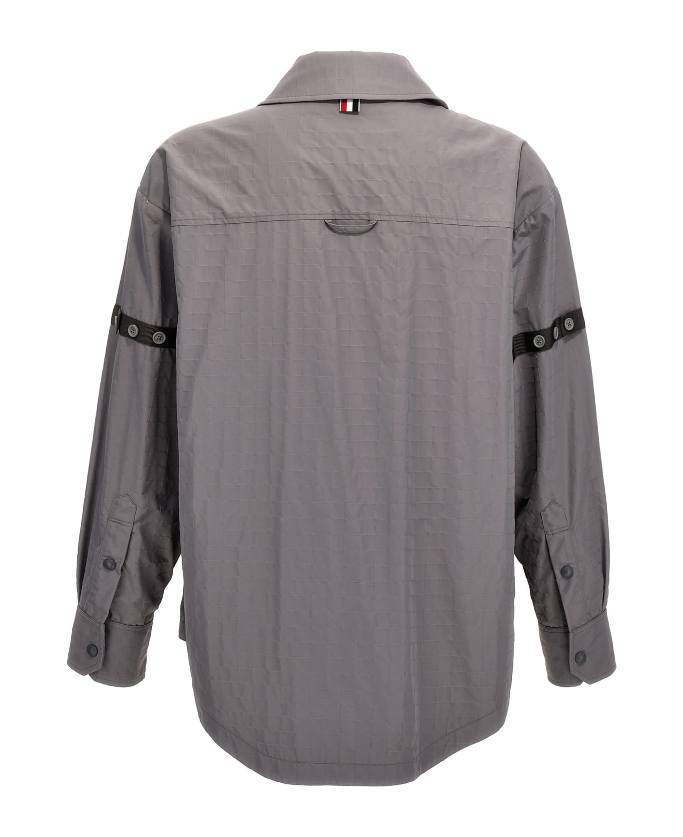 Thom Browne 'snap Front' Overshirt - Gray