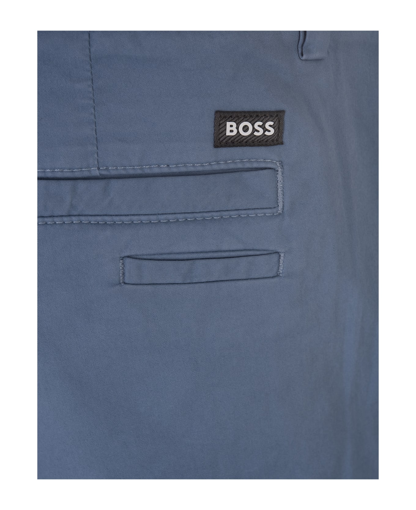 Hugo Boss Slim Fit Chino Trousers In Dust Blue Stretch Gabardine - Blue