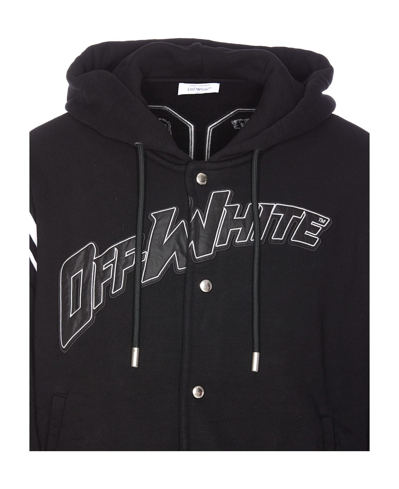 Off-White Fleece 00 Varsity Hoodie - Black - Pearl B