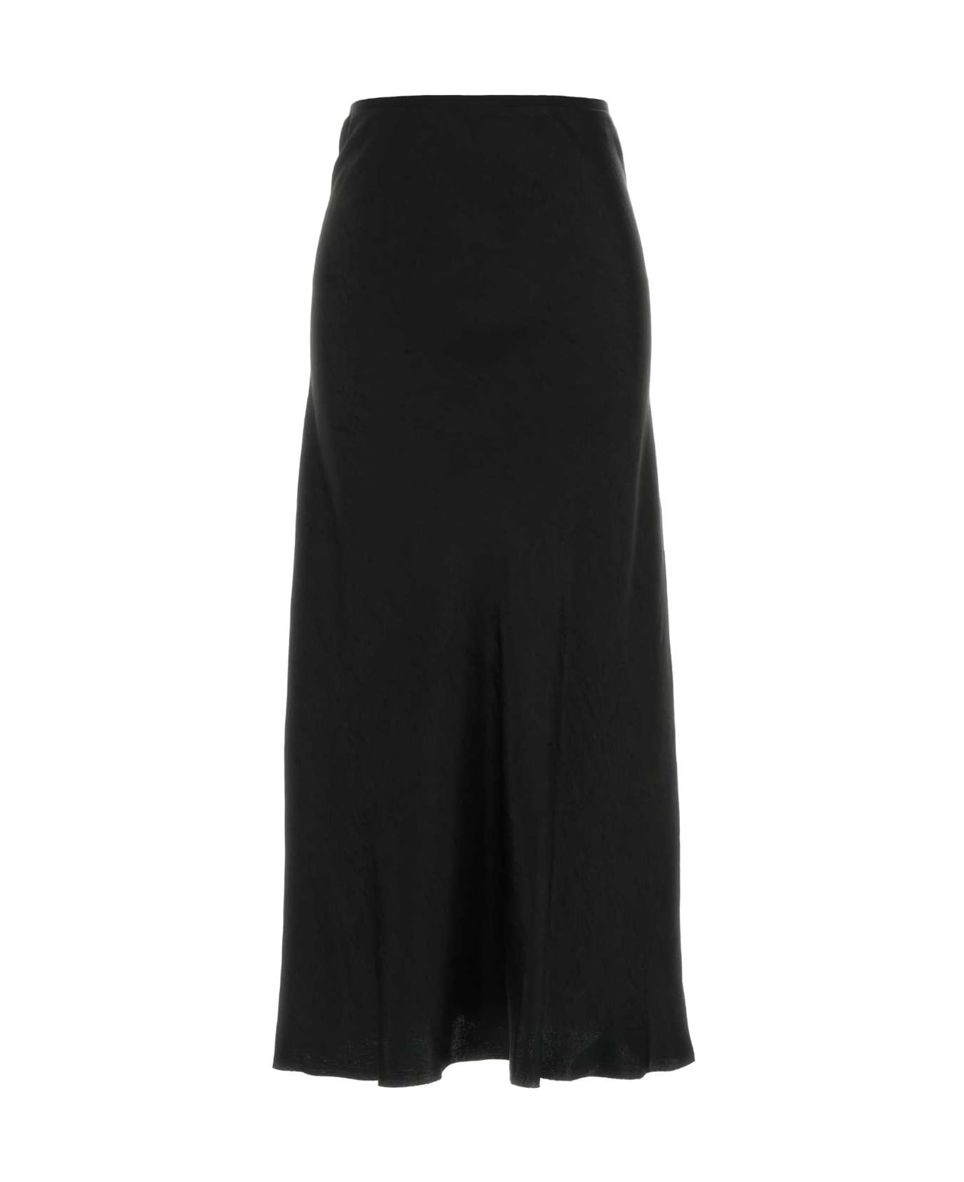 Maison Margiela Black Satin Skirt - BLACK