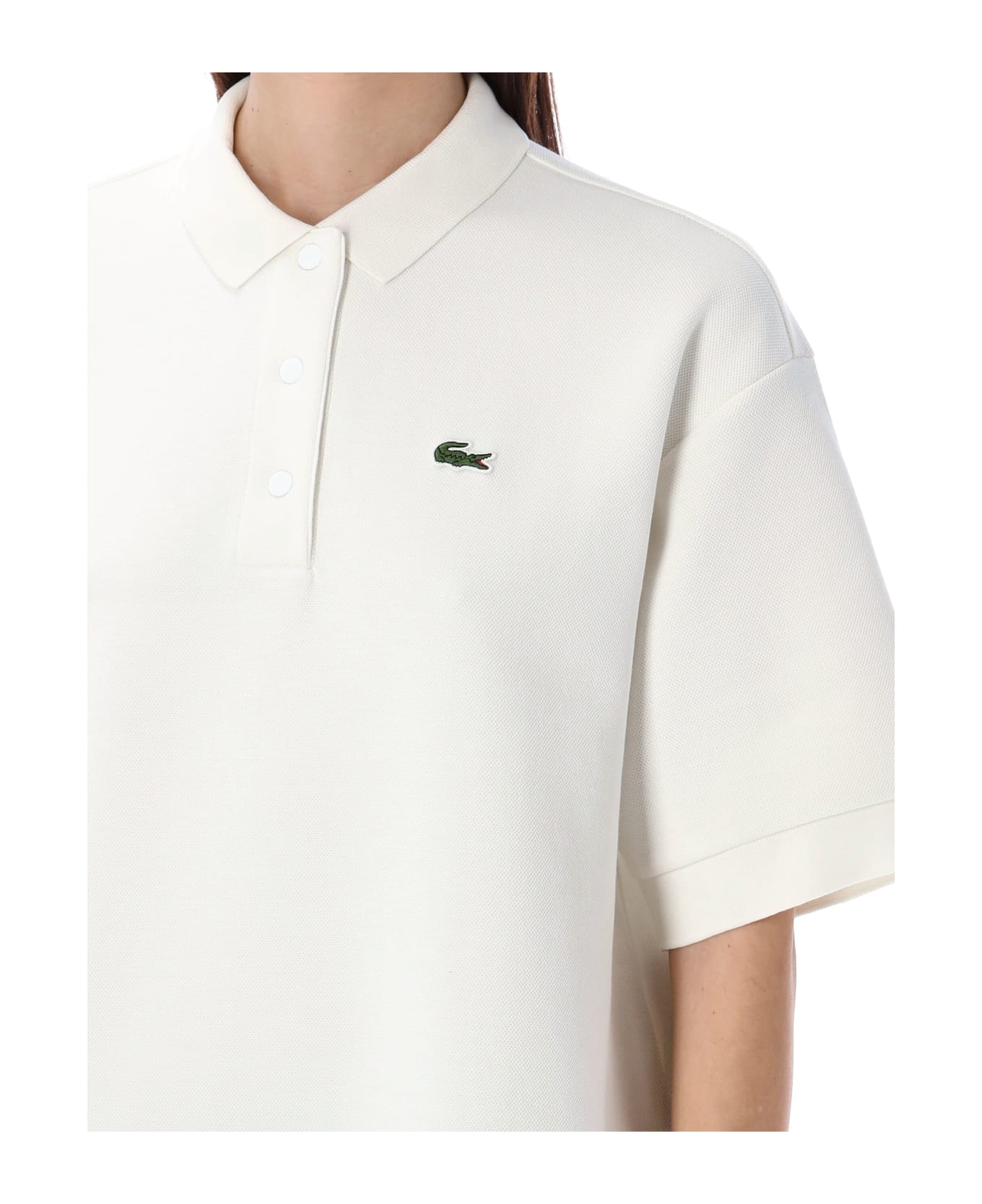 Lacoste Oversize Piqué Polo Shirt - WHITE