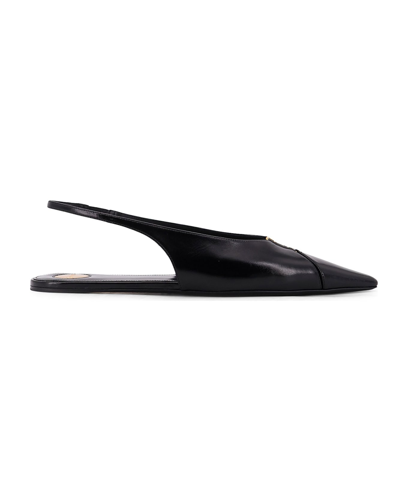 Saint Laurent Babylone 00 Bal Leather Slingback Ballerinas - Black