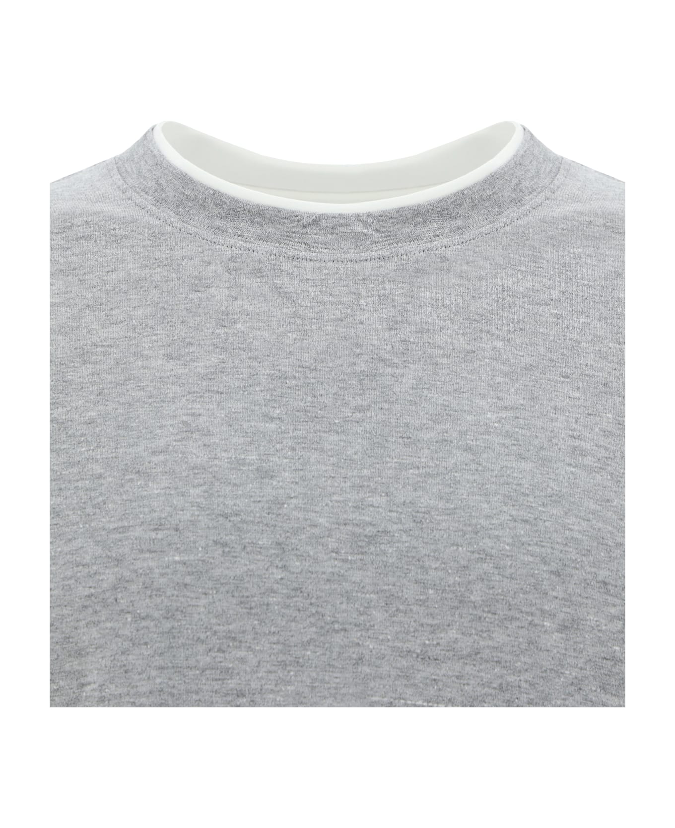 Brunello Cucinelli T-shirt - Grigio Medio+off White