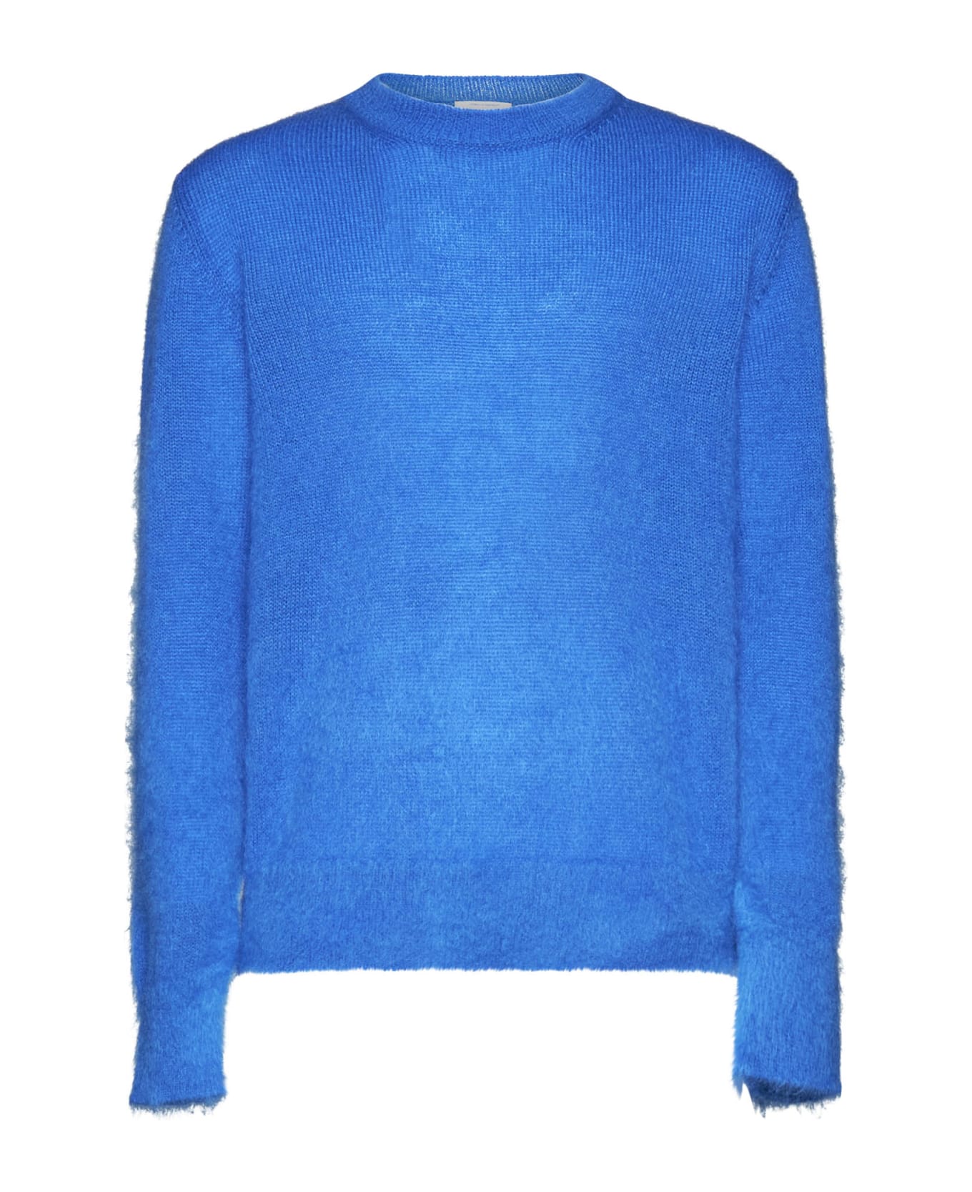 Off-White Mohair Knit Sweater - Dark blue