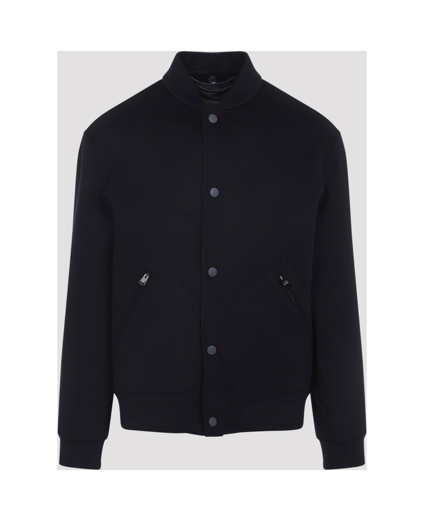 Canali Wool Bomber Jacket - Navy