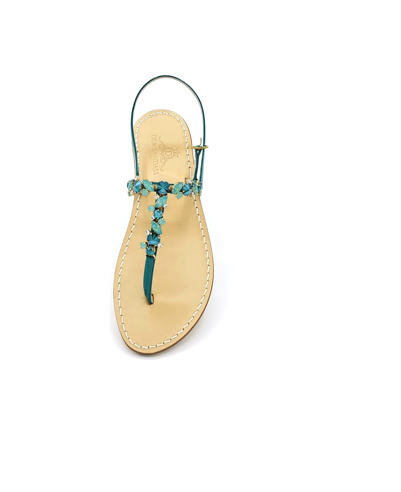 Dea Sandals Procida Mint Jewel Sandals - mint laminated, light mint, dark mint, crystals