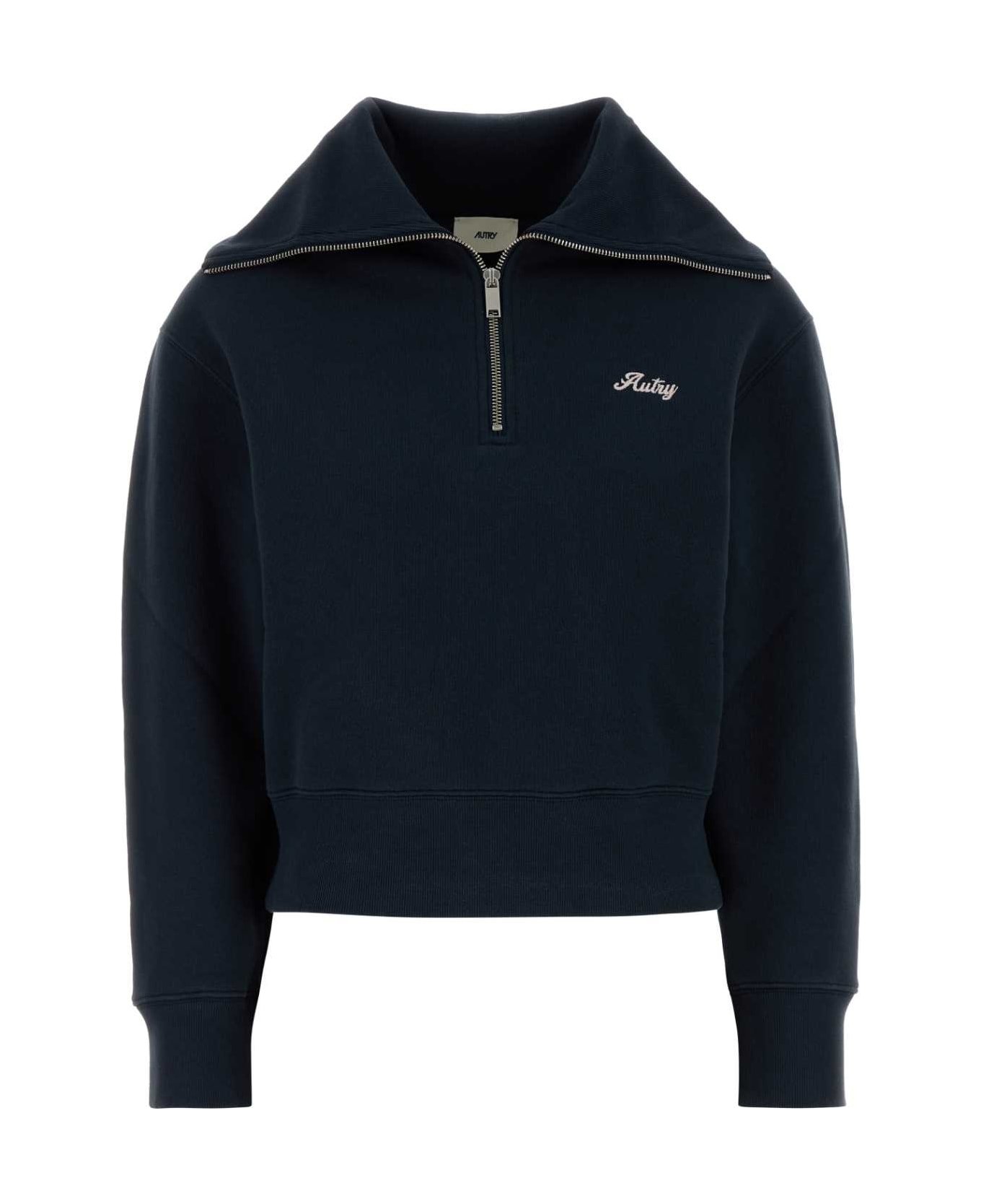 Autry Dark Blue Cotton Sweatshirt