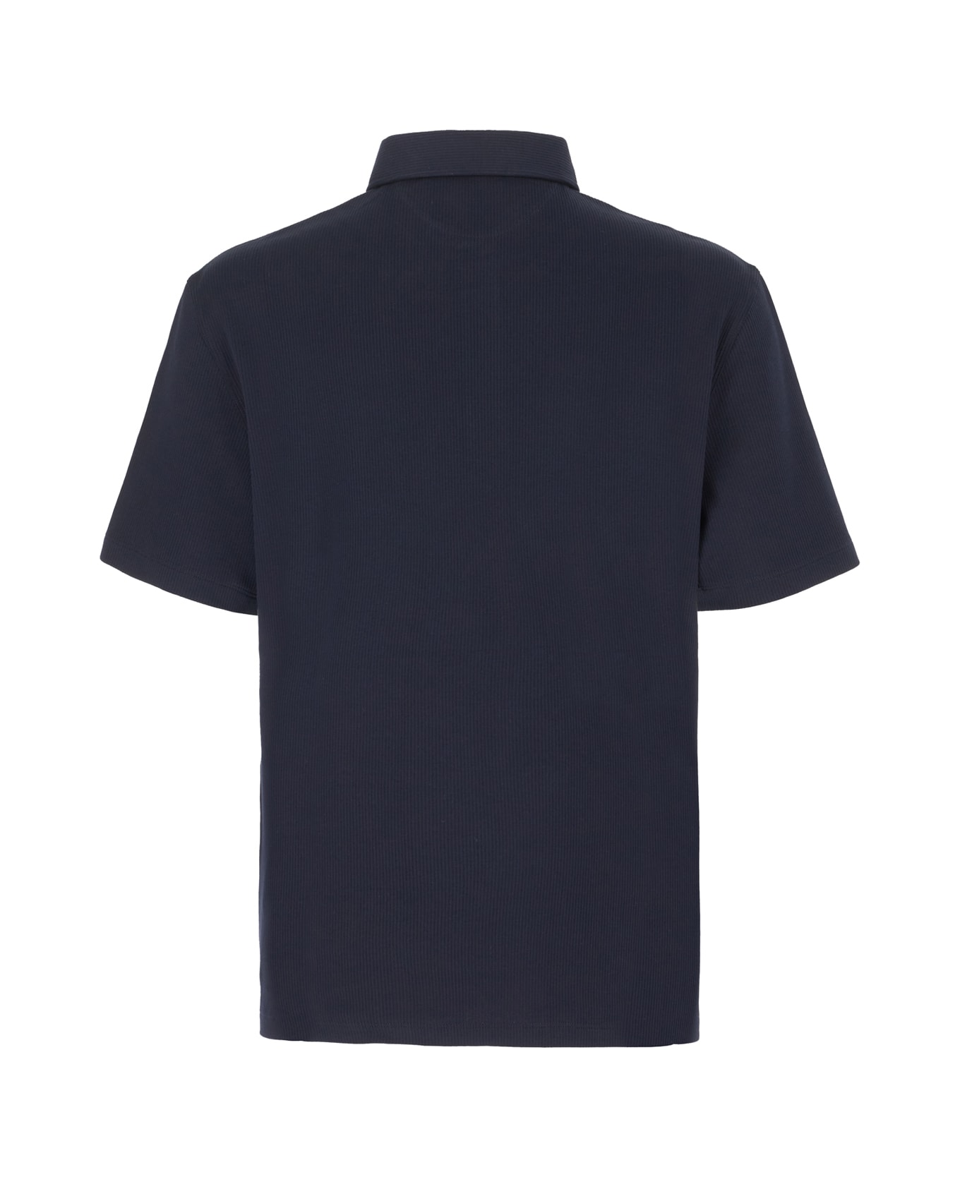 Brunello Cucinelli Midnight Blue Cotton Polo Shirt - C470