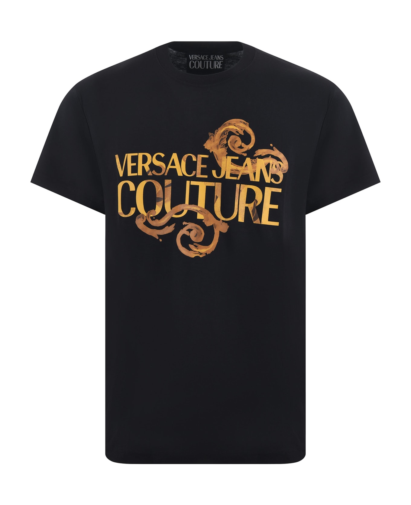 Versace Jeans Couture Logo-printed Crewneck T-shirt Versace Jeans Couture - Nero/oro