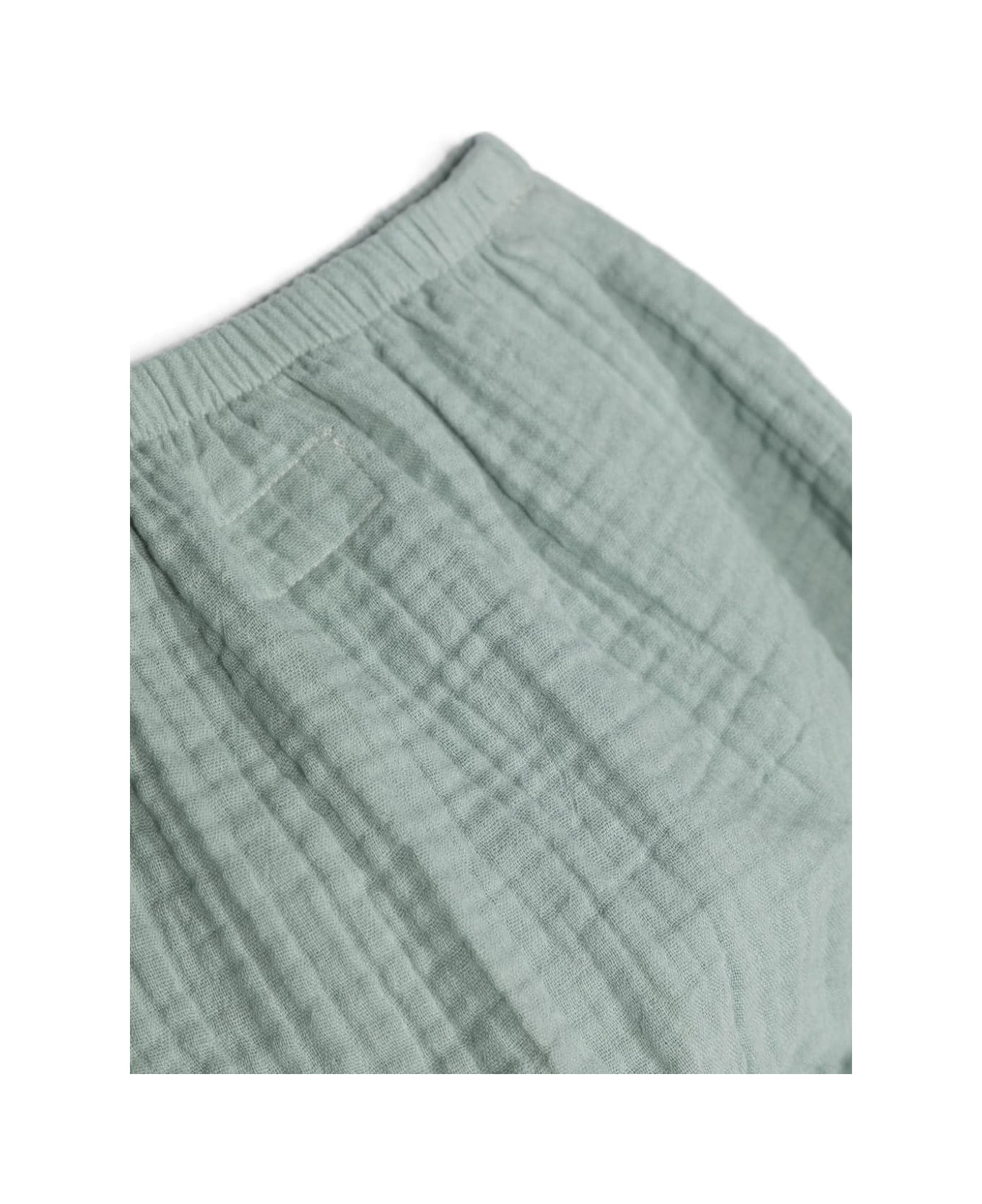 Teddy & Minou Sage Green Cotton Gauze Shorts - Green