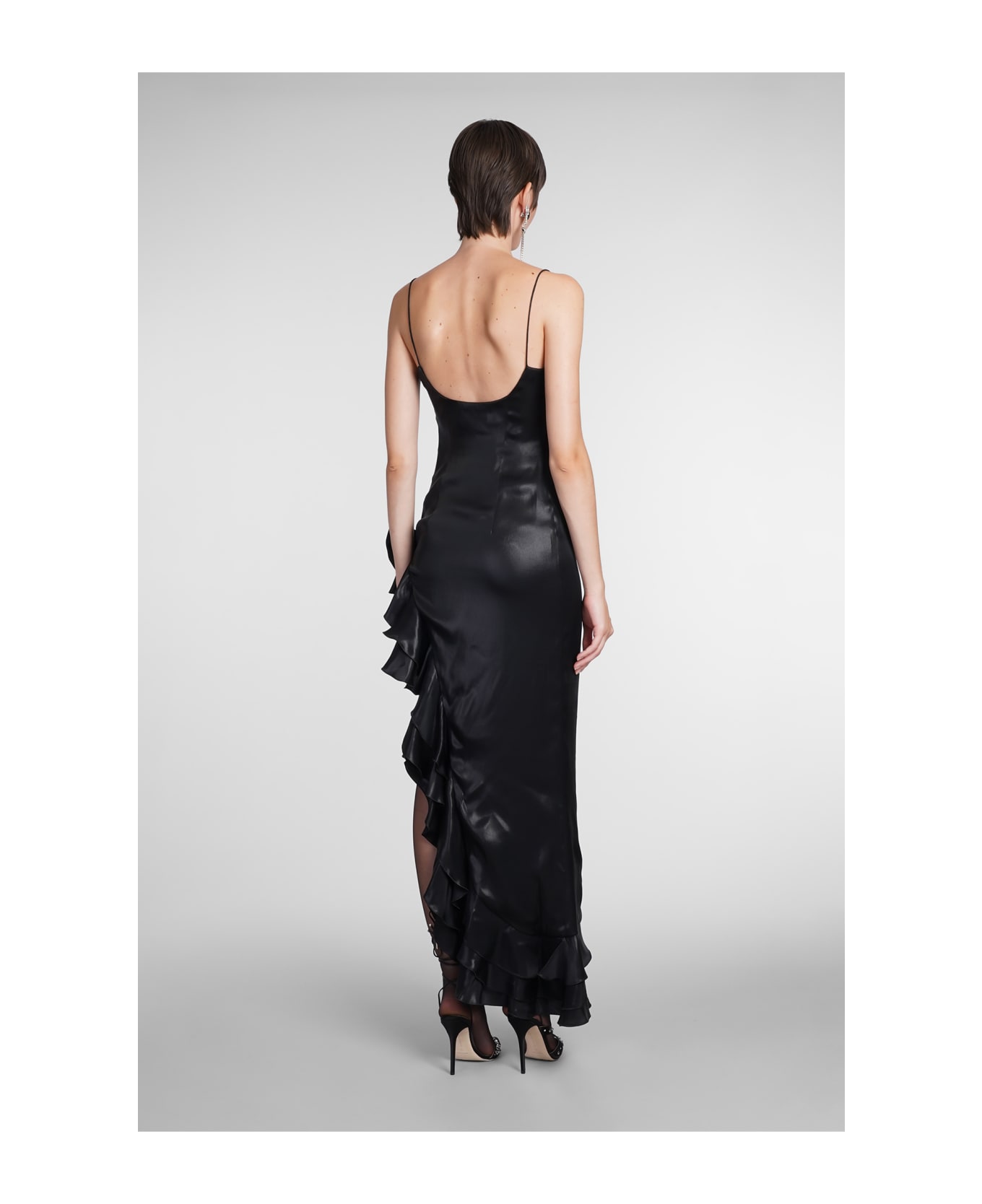 Alessandra Rich Laminated Evening Dress - black